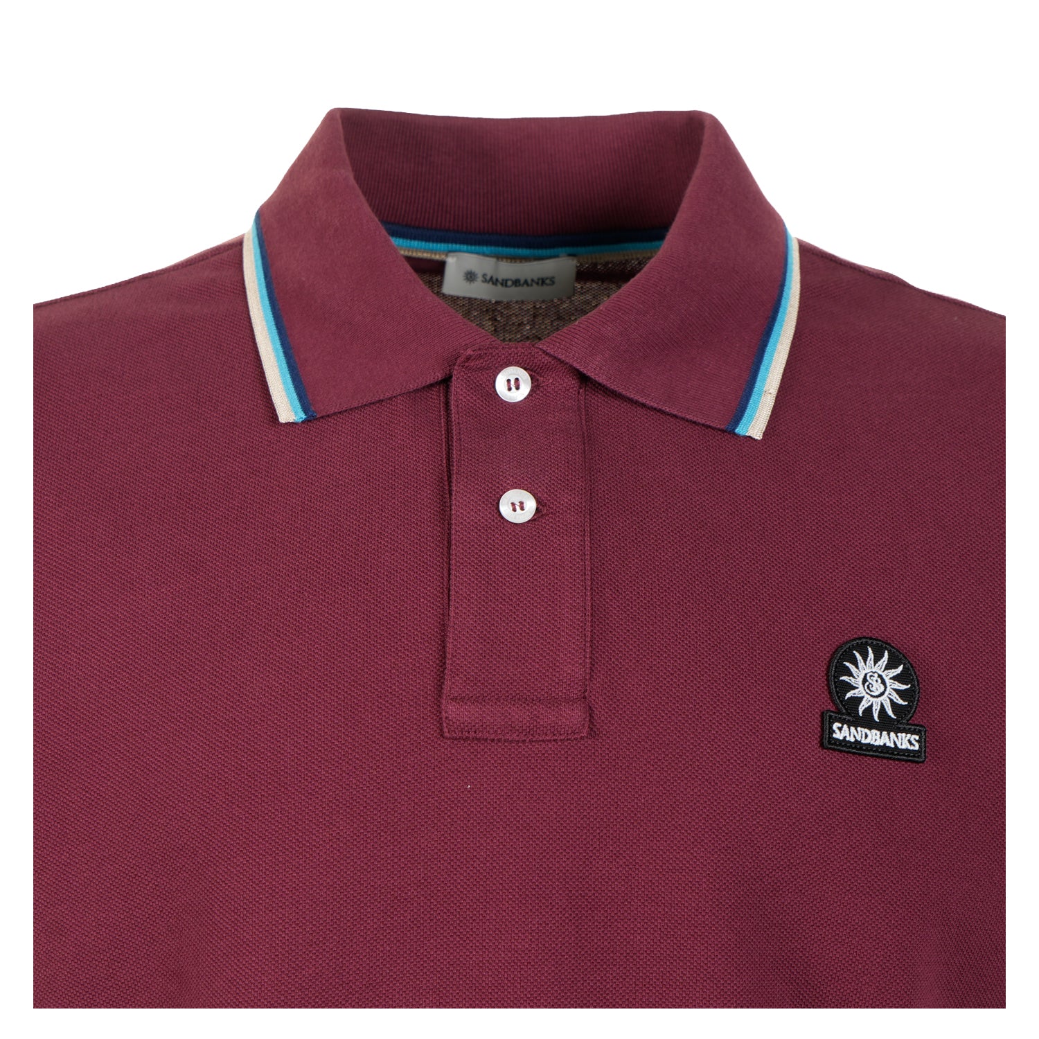 Short Sleeve Tipped Badge Logo Polo Shirt Port