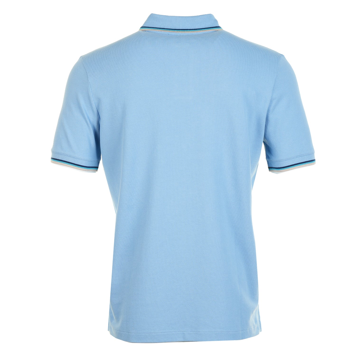 Short Sleeve Tipped Badge Logo Polo Shirt Dusty Blue