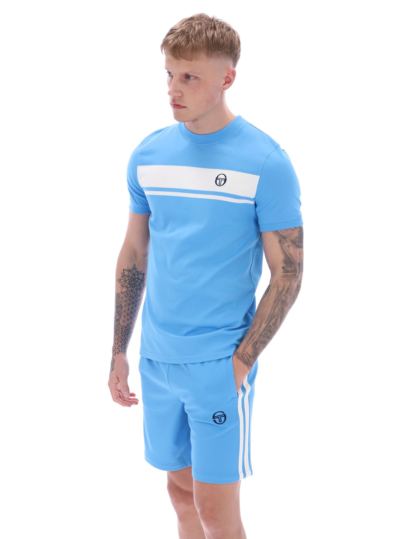 Short Sleeve Master Tee Azure Blue Gardenia