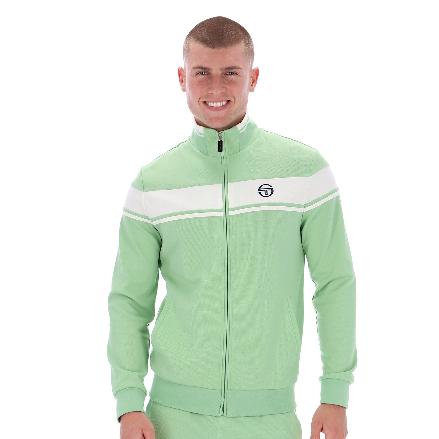 Model wearing Sergio Tacchini Damarindo Track Top