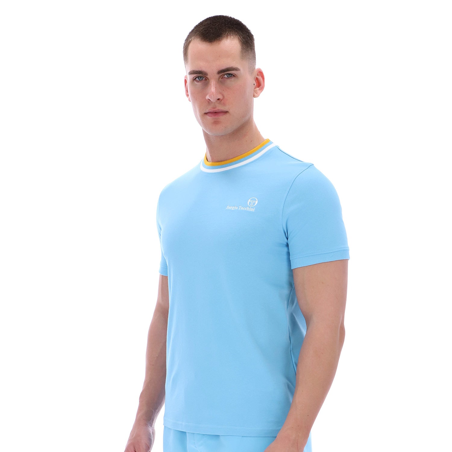 Rainer FC T Shirt Baltic Sea White Old Gold