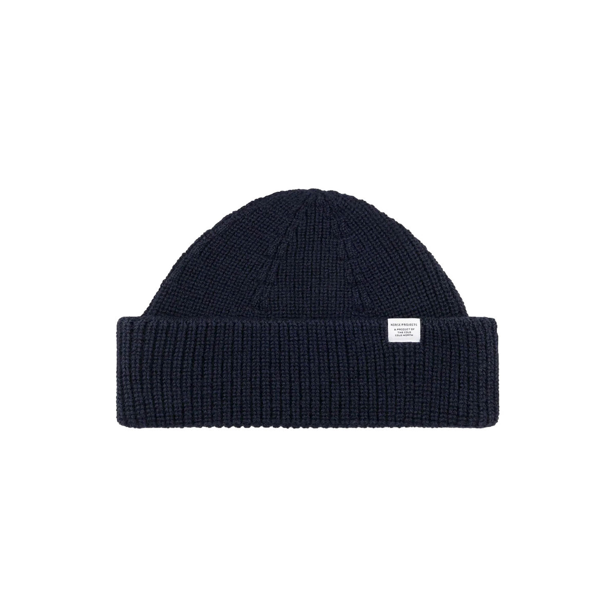 Shallow Cotton Wool Rib Beanie Dark Navy