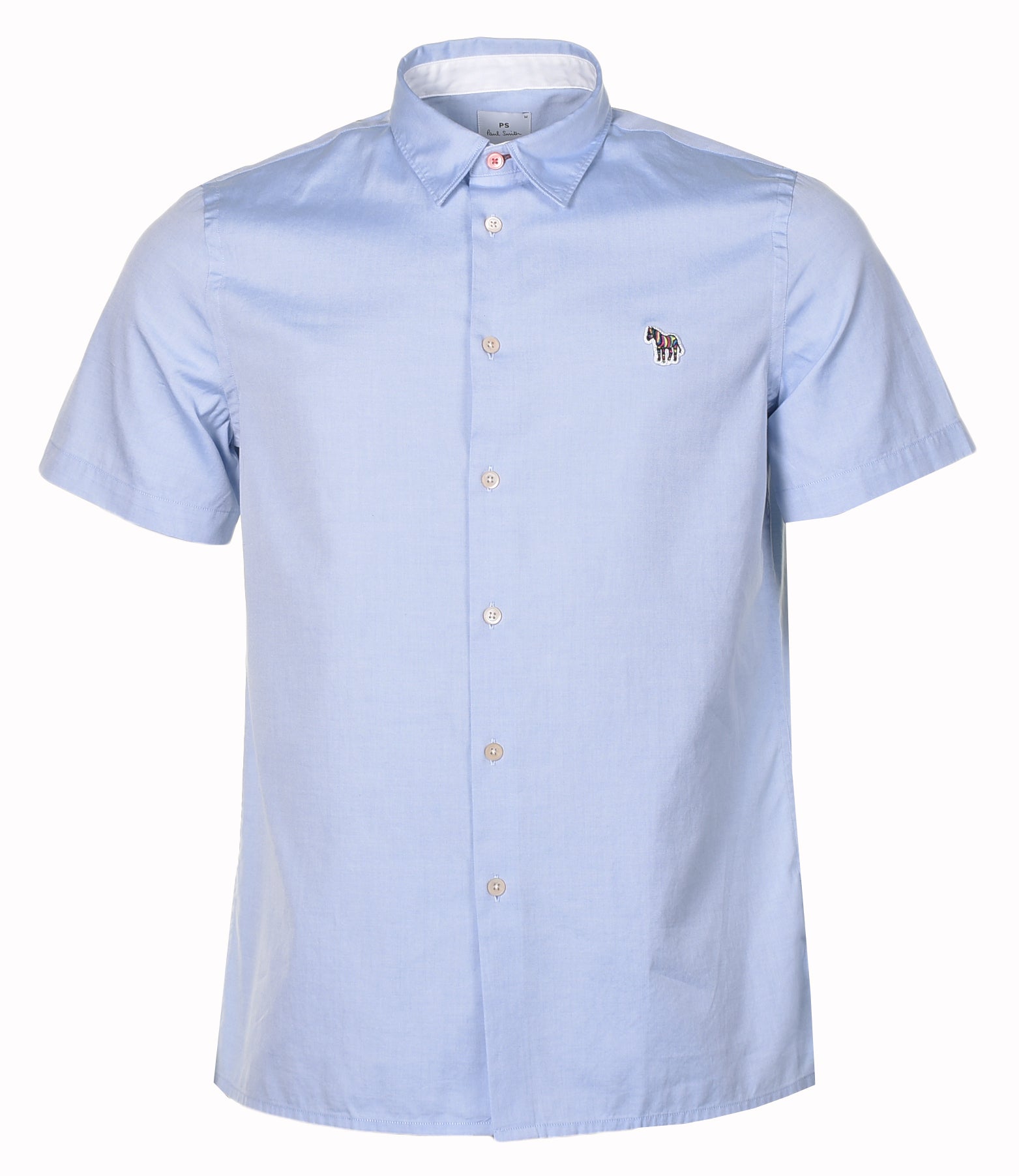 Short Sleeve Casual Fit Zebra Shirt Blue