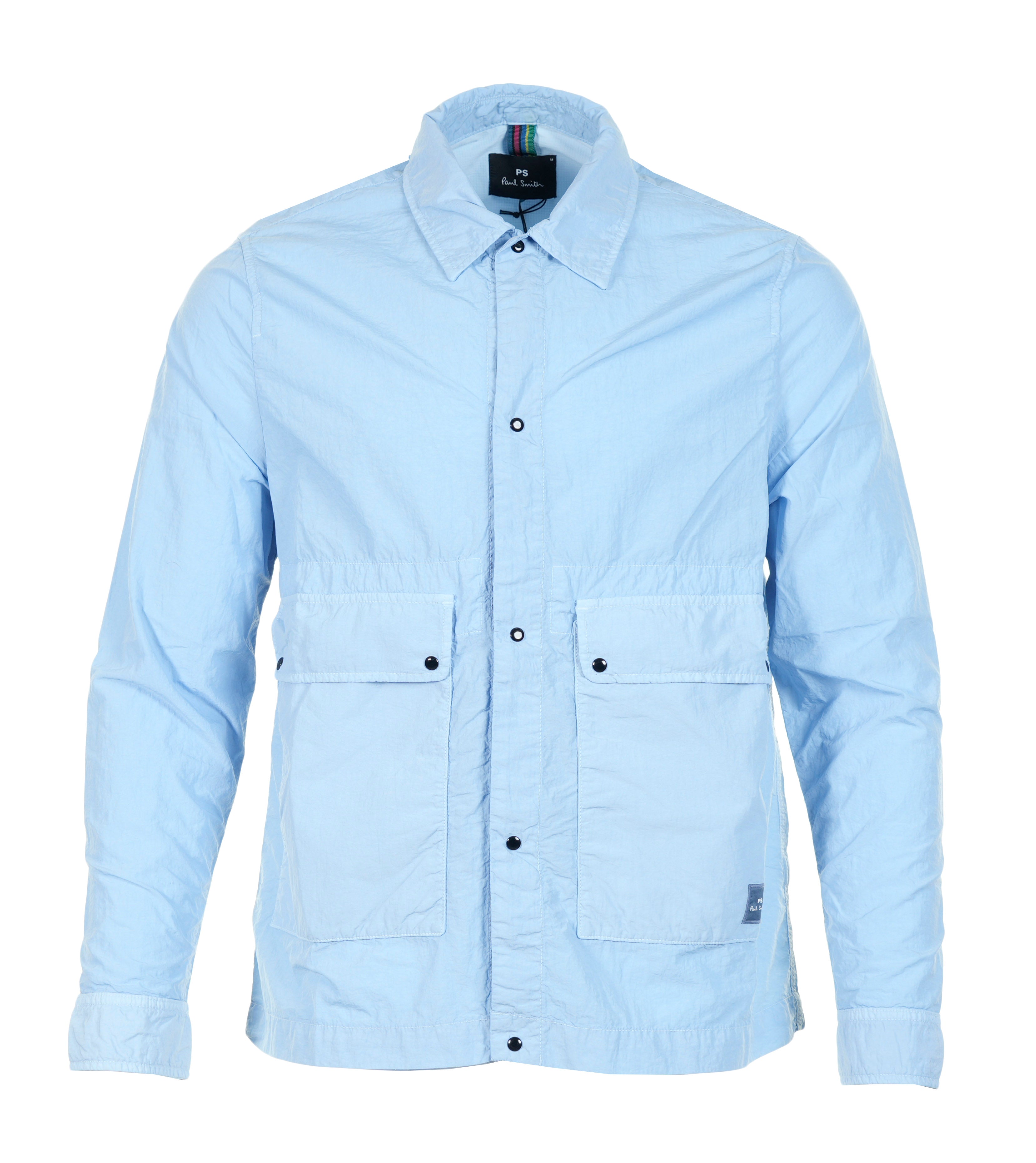 Unlined Overshirt Jacket Light Blue