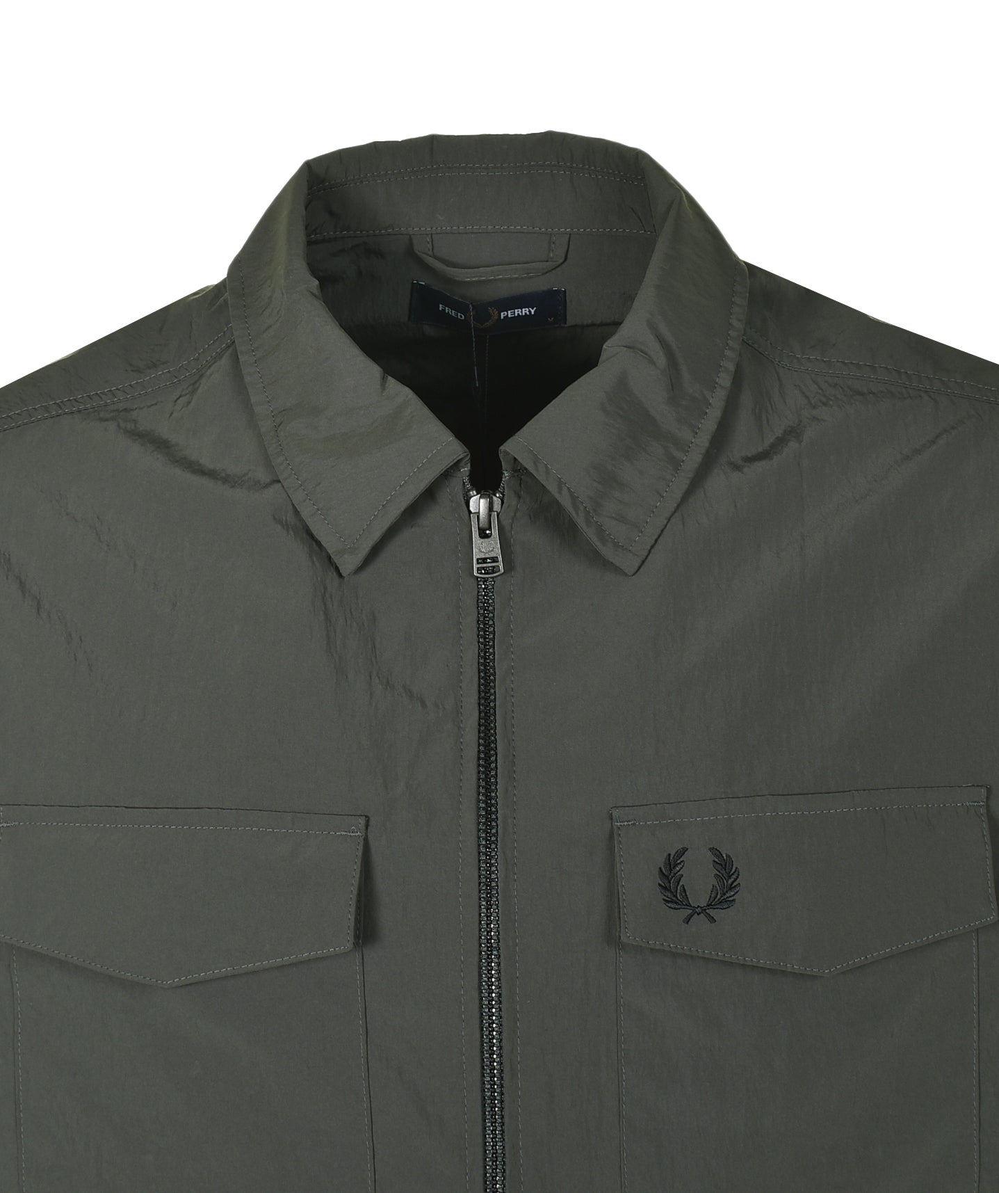 Zip Through Overshirt Field Green