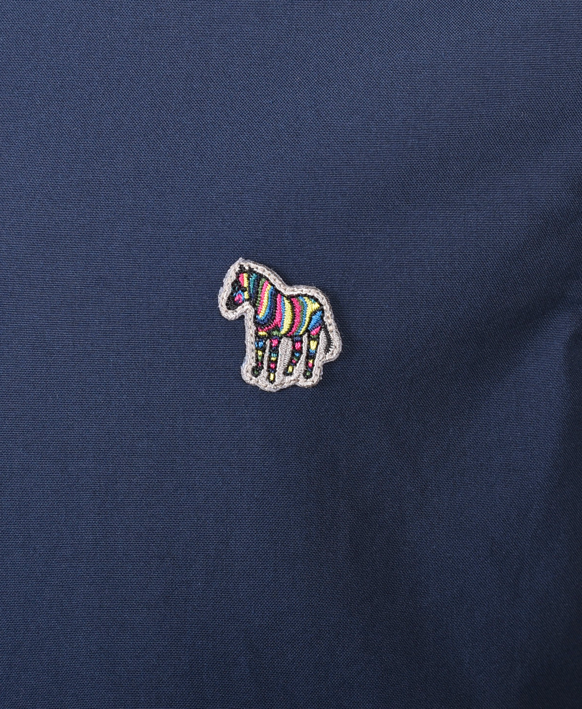 Long Sleeve Tailored Fit Zebra Shirt Navy
