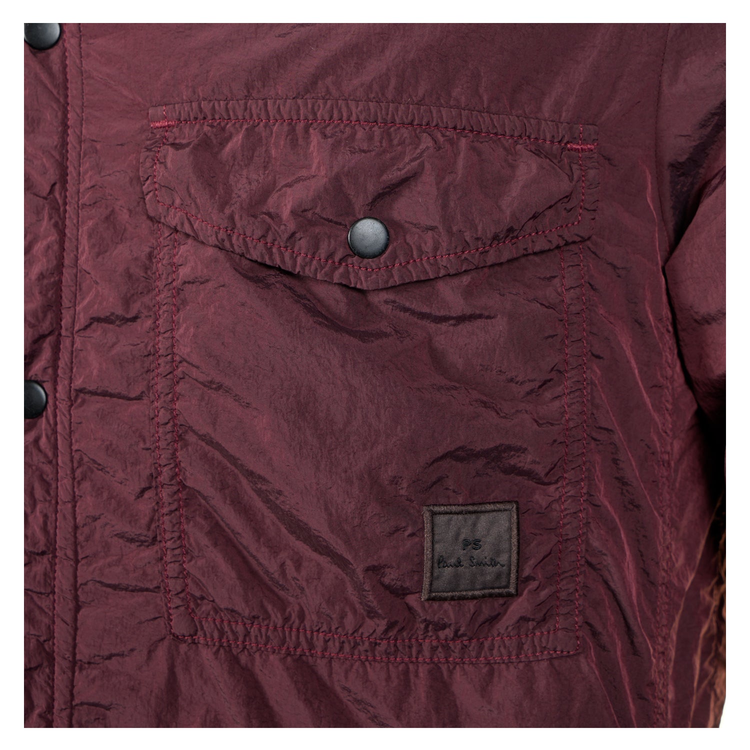 Garment Dyed Nylon Shirt Jacket Burgundy