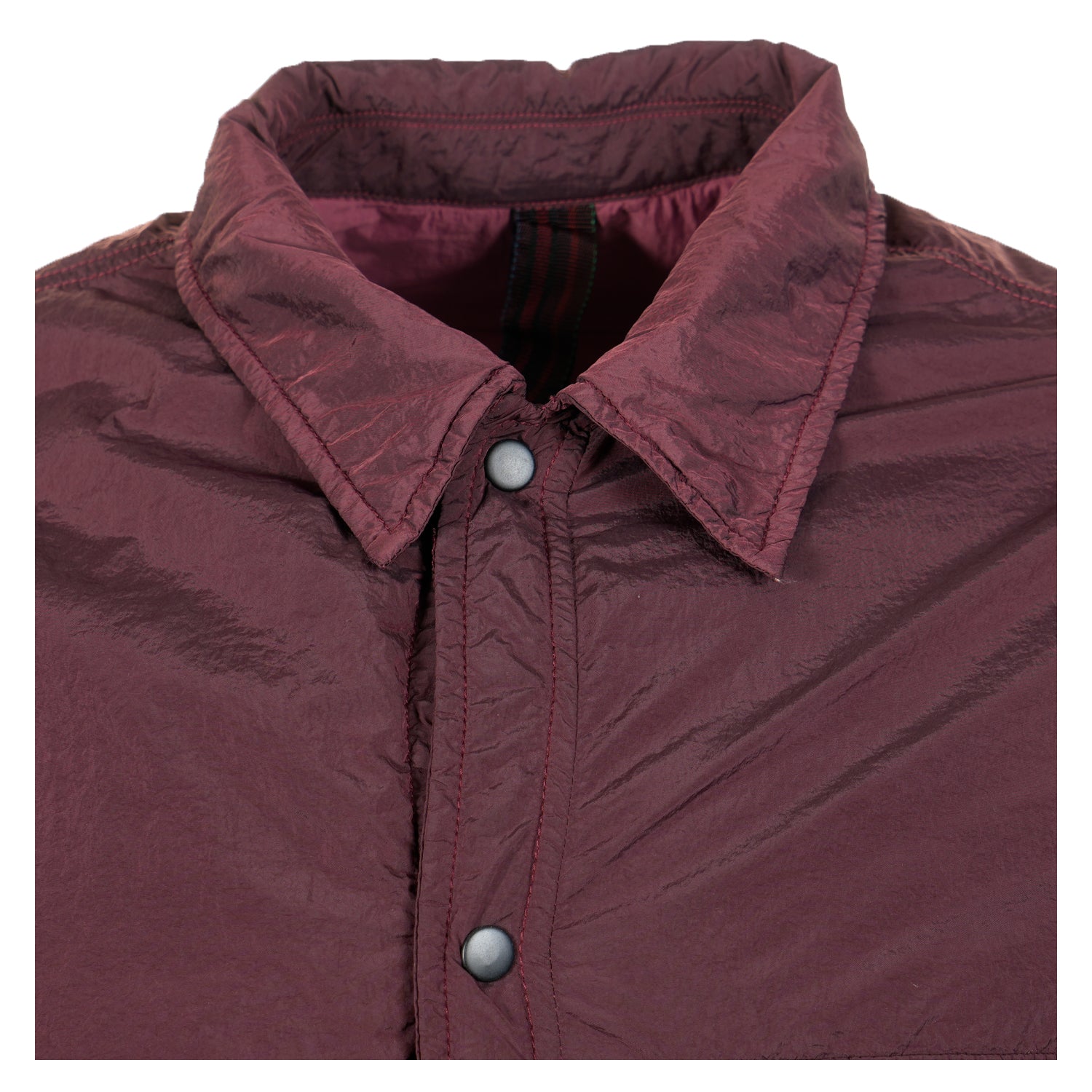 Garment Dyed Nylon Shirt Jacket Burgundy