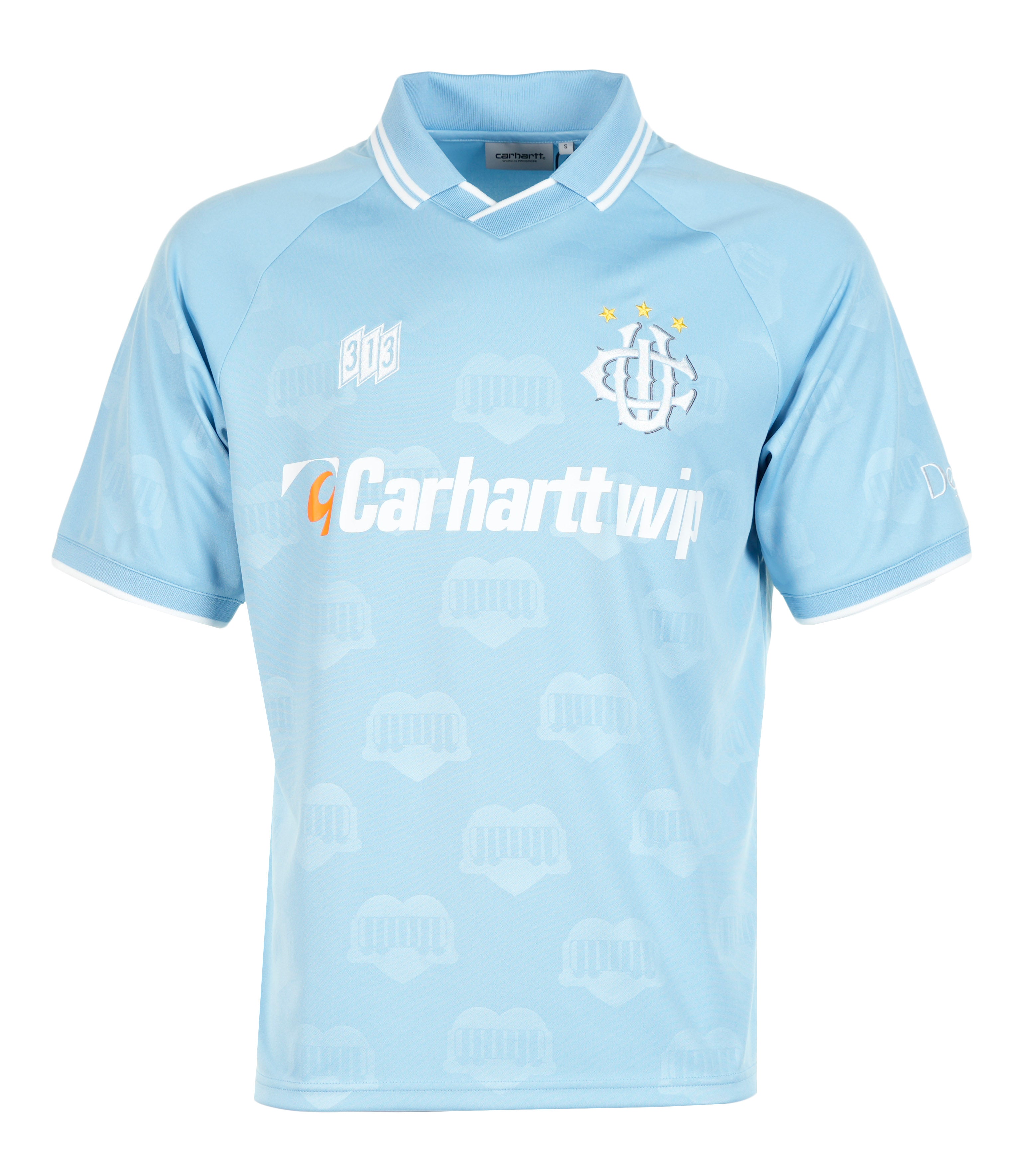 Short Sleeve Hartt's Football T Shirt Jacquard Bluebird