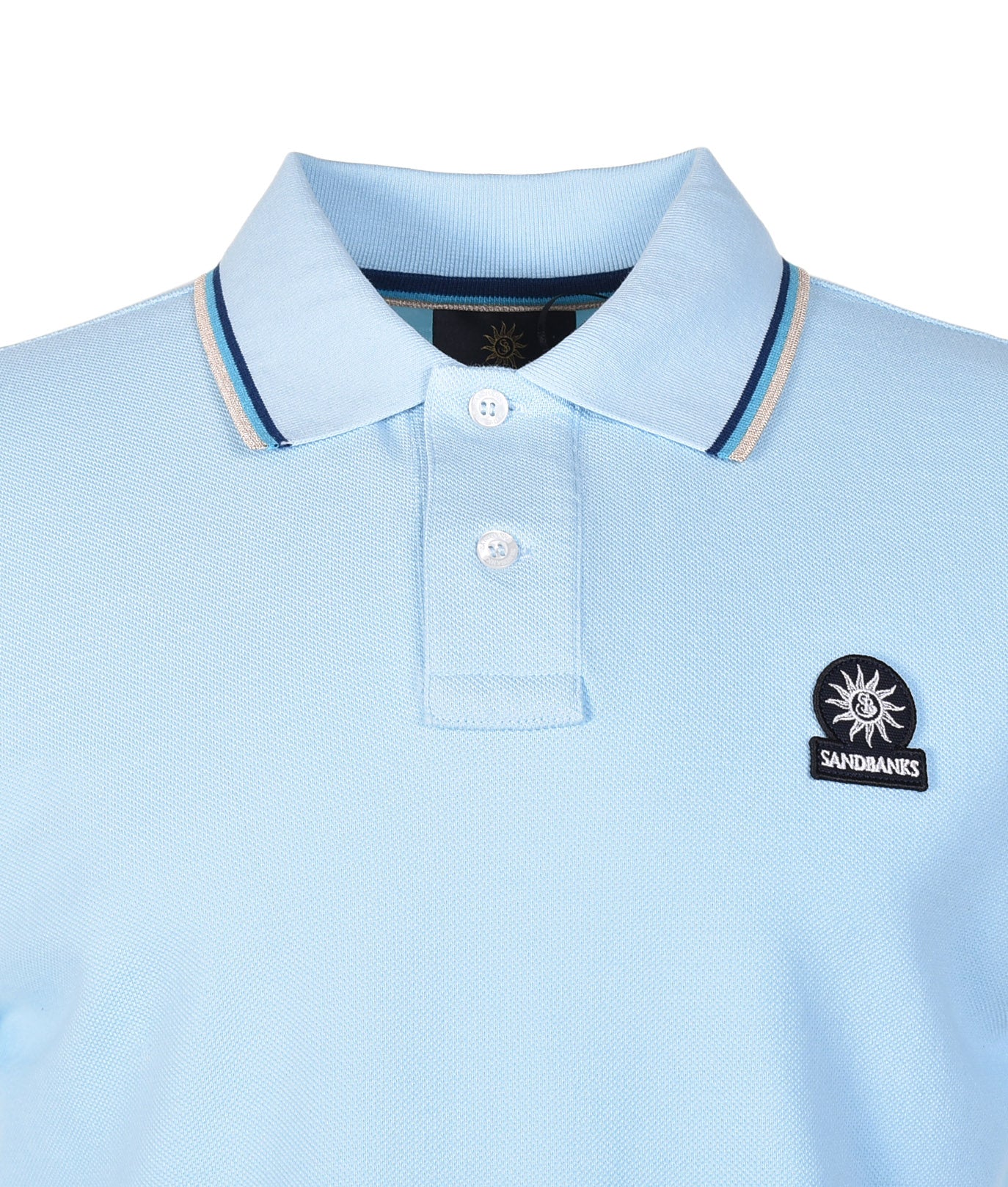 Short Sleeve Tipped Polo Shirt Crystal Blue