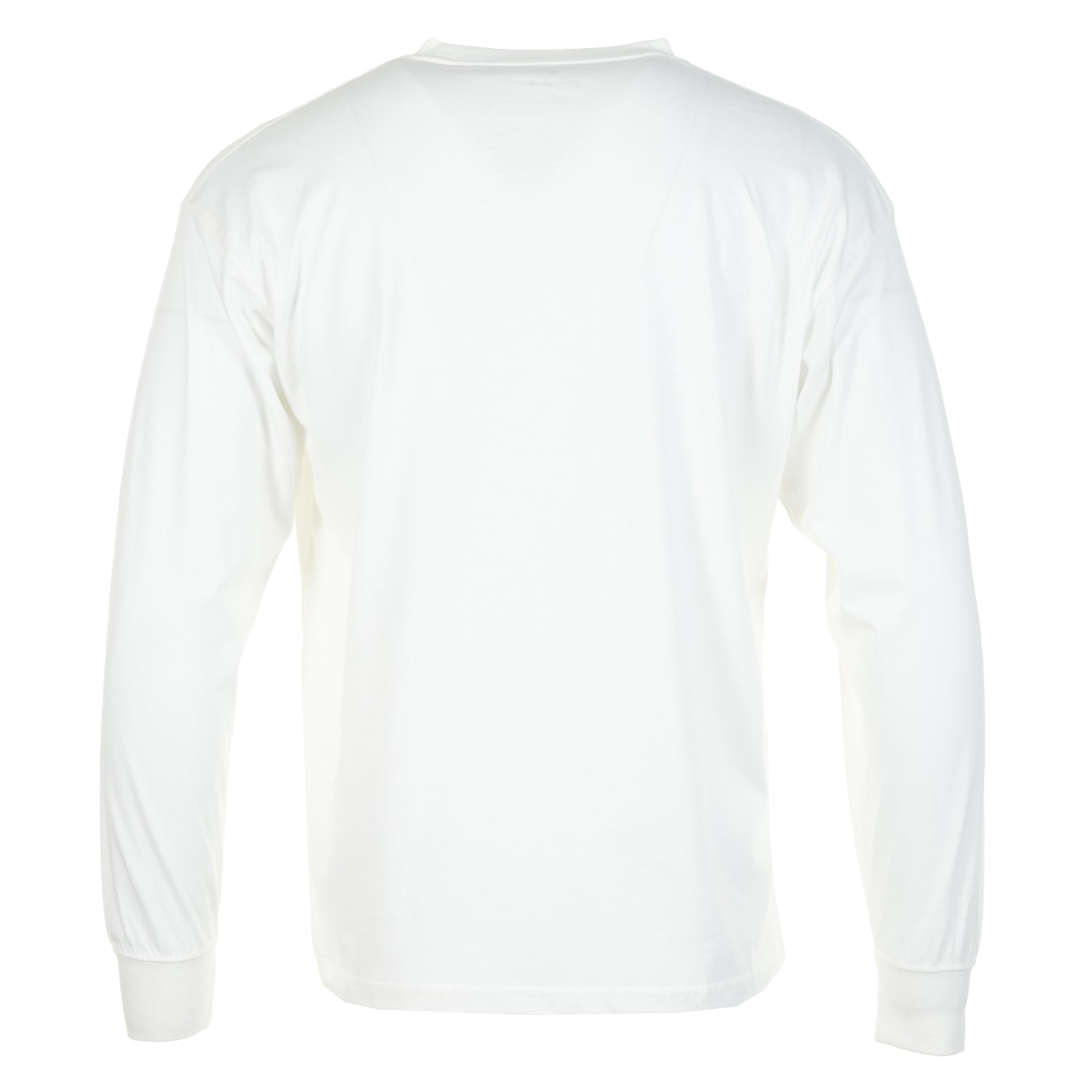 Soft Cotton Relaxed Fit Logo Long Sleeve T Shirt Off White