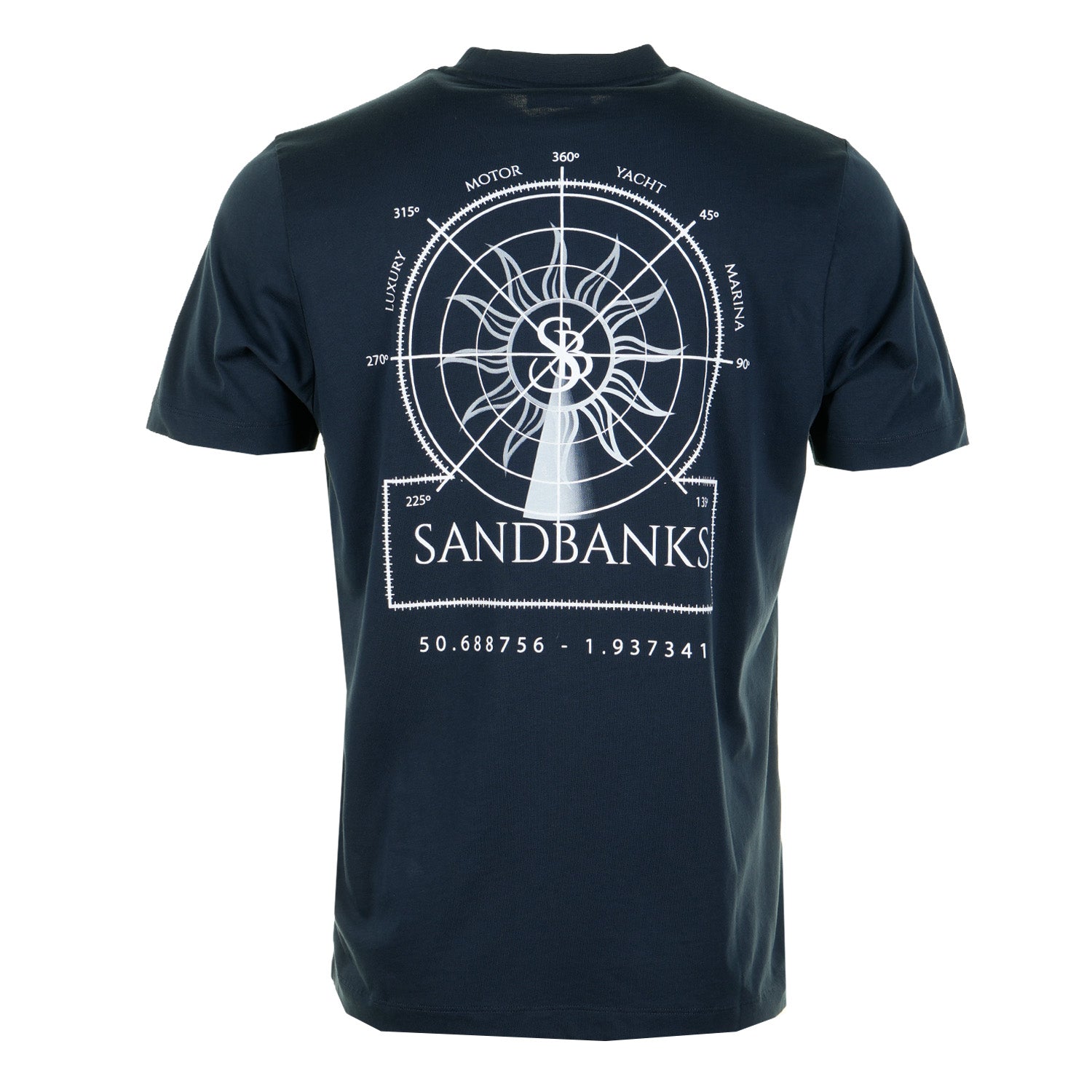 back of sandbanks Sonar T Shirt Navy