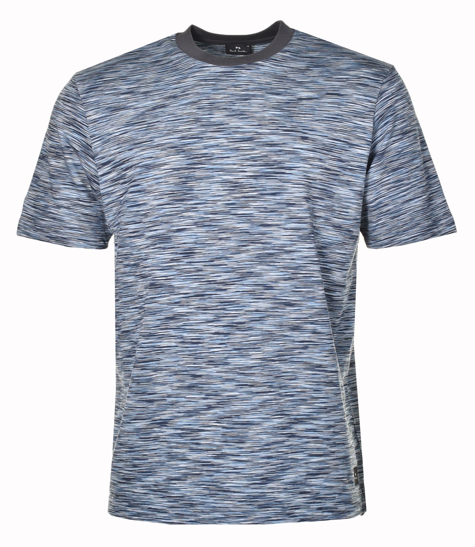 Short Sleeve Spacedye T Shirt Dark Taupe Blue