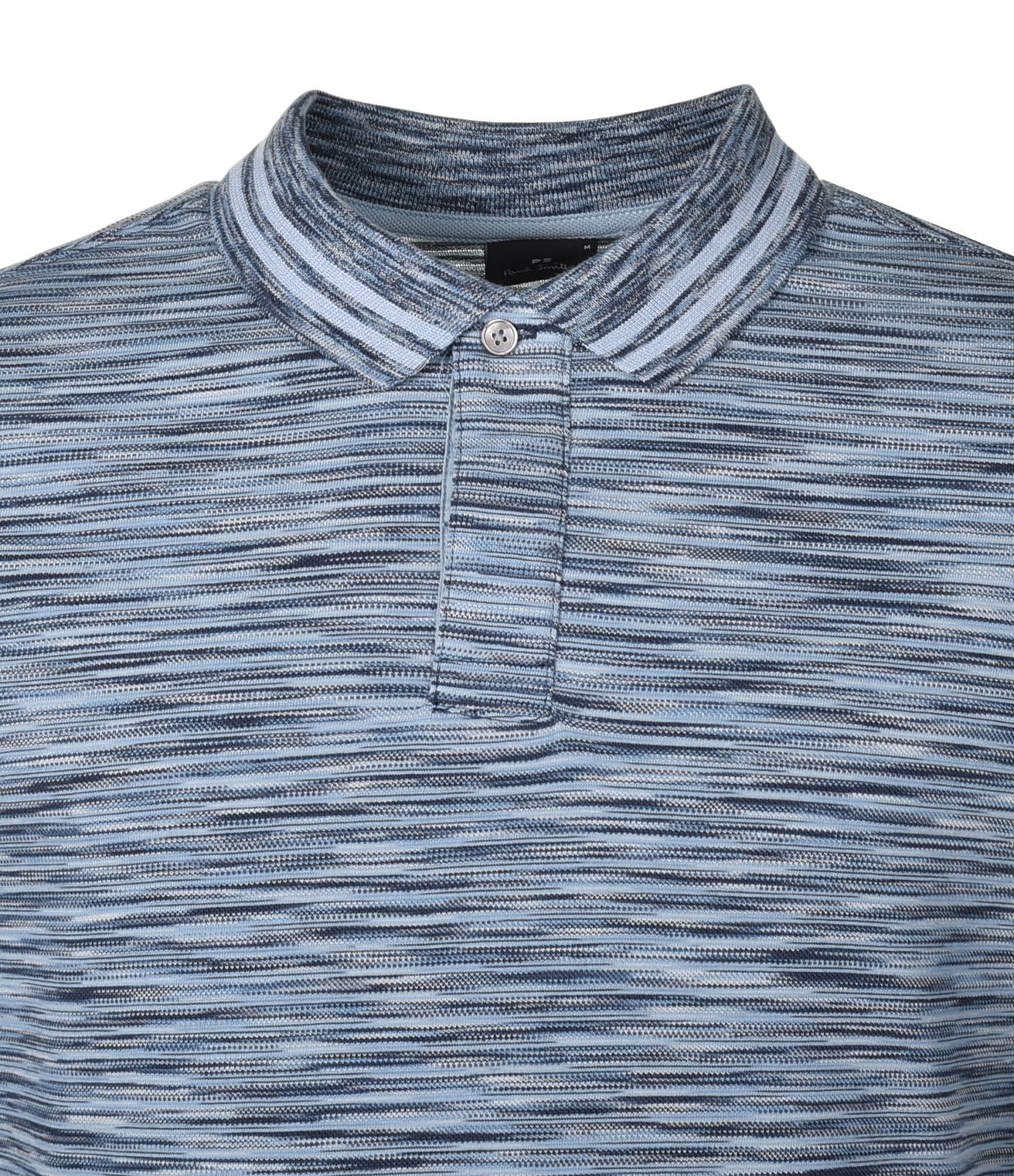 Short Sleeve Spacedye Polo Shirt Dark Taupe Blue