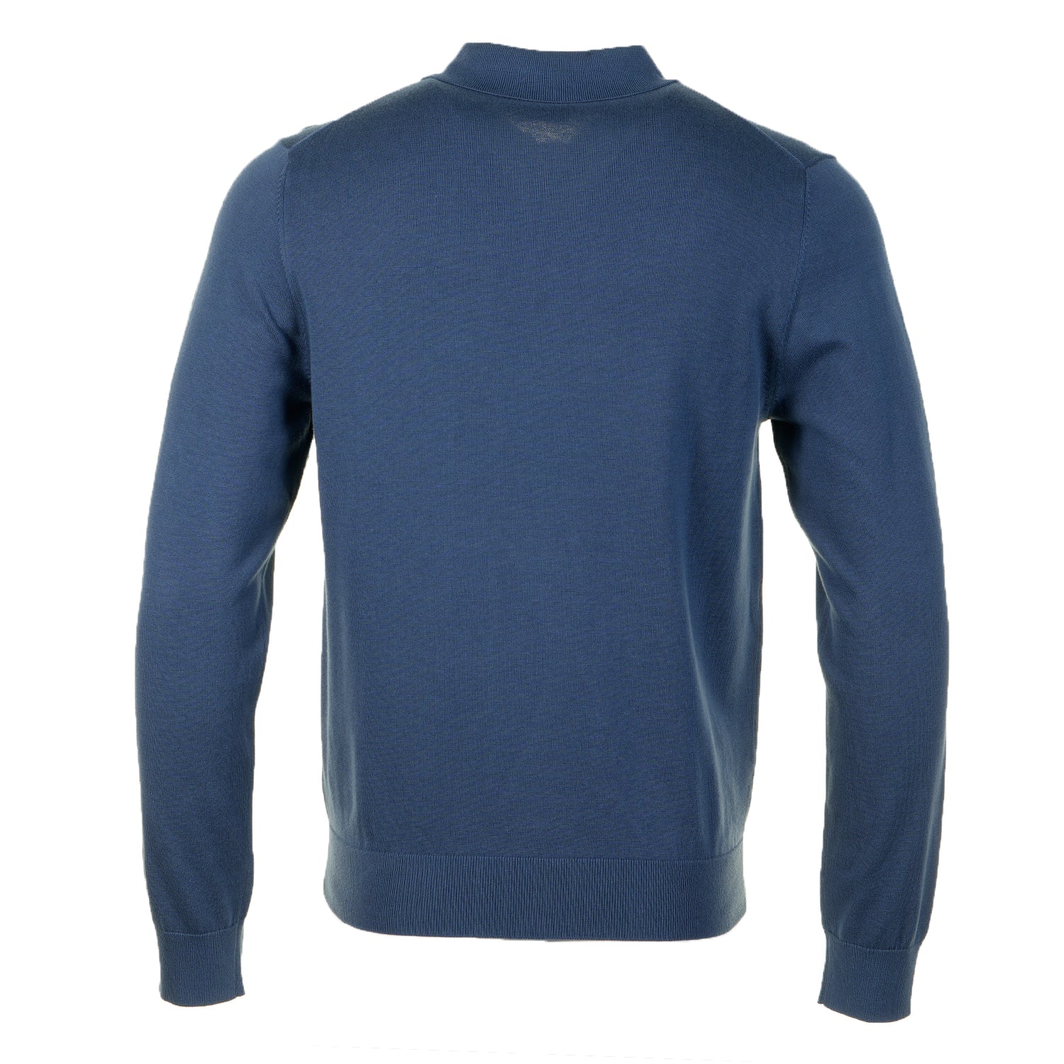 Sport Stripe Knitted Long Sleeve Polo Shirt Indigo
