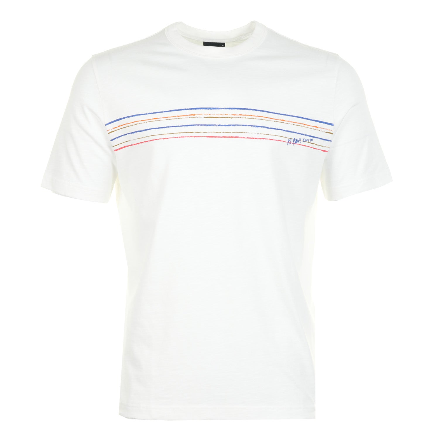 Regular Fit Short Sleeve T Shirt Sport Stripe White