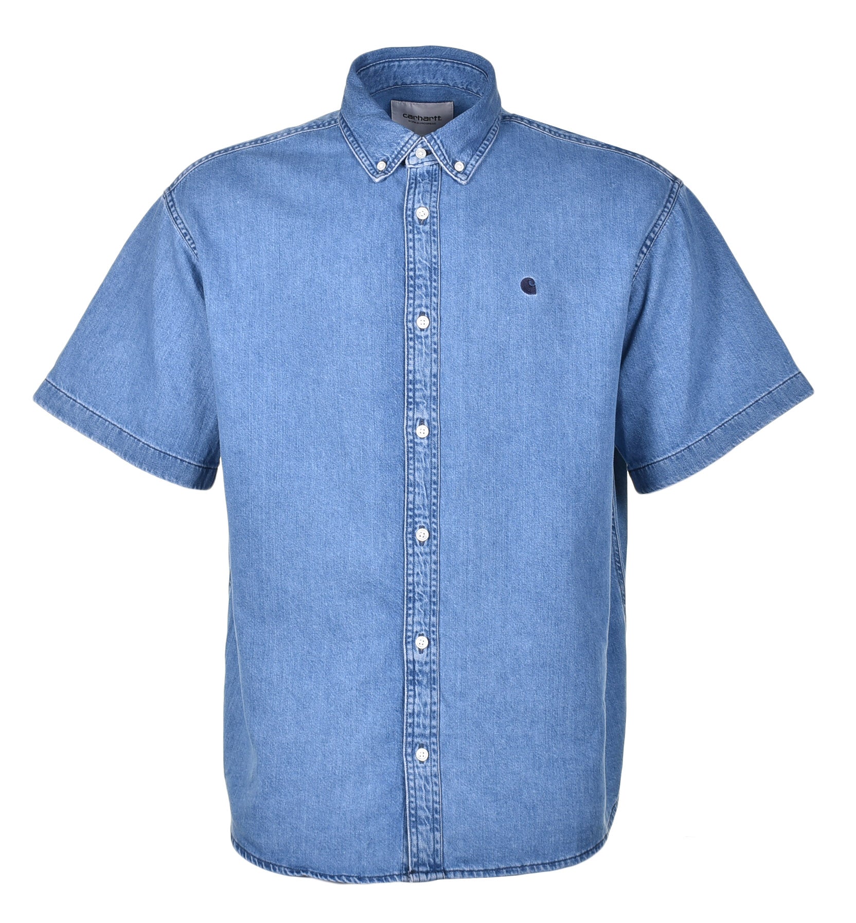 Short Sleeve Lucas Denim Shirt Blue Stone Washed