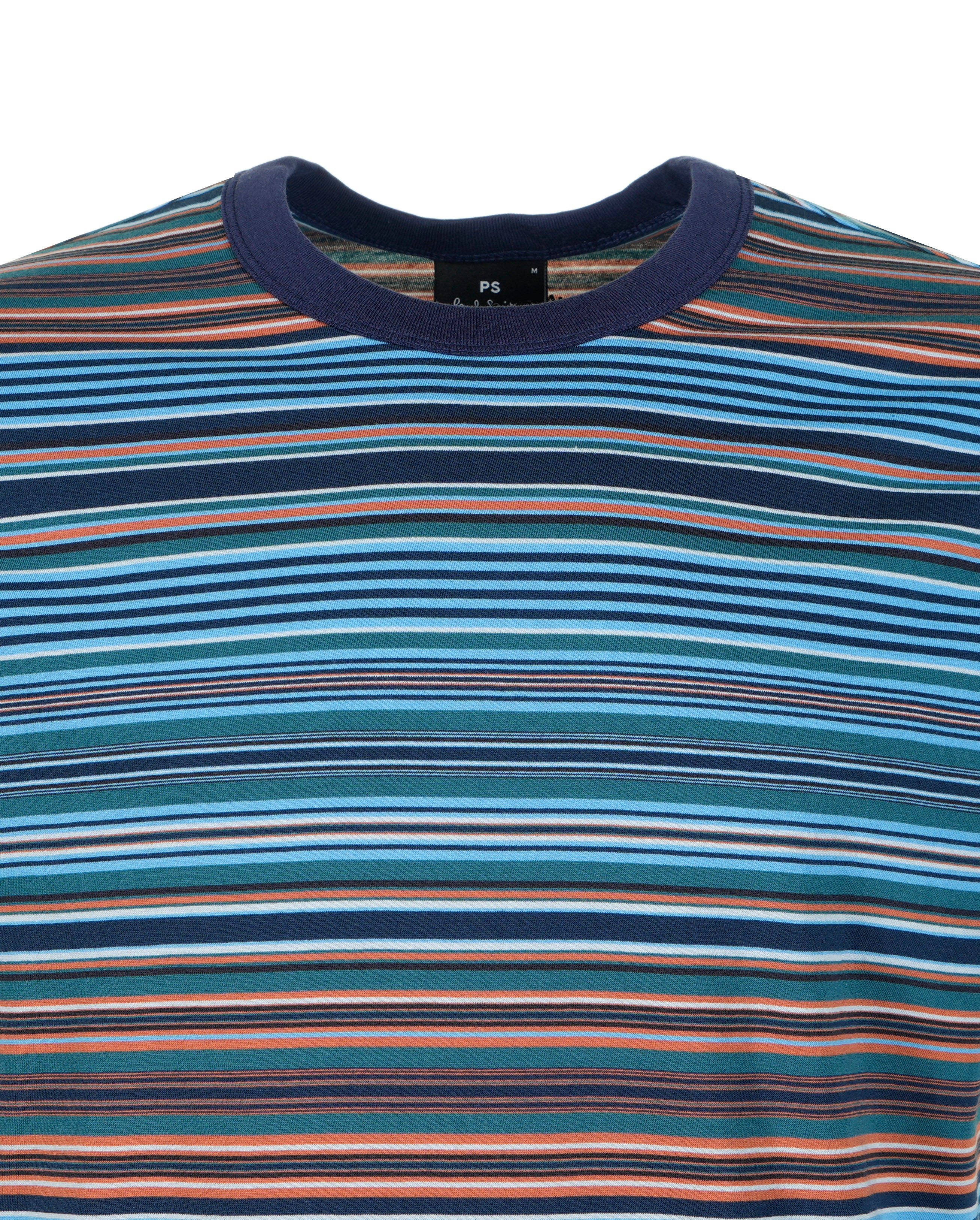 Casual Fit Stripe T Shirt Cobalt Blue