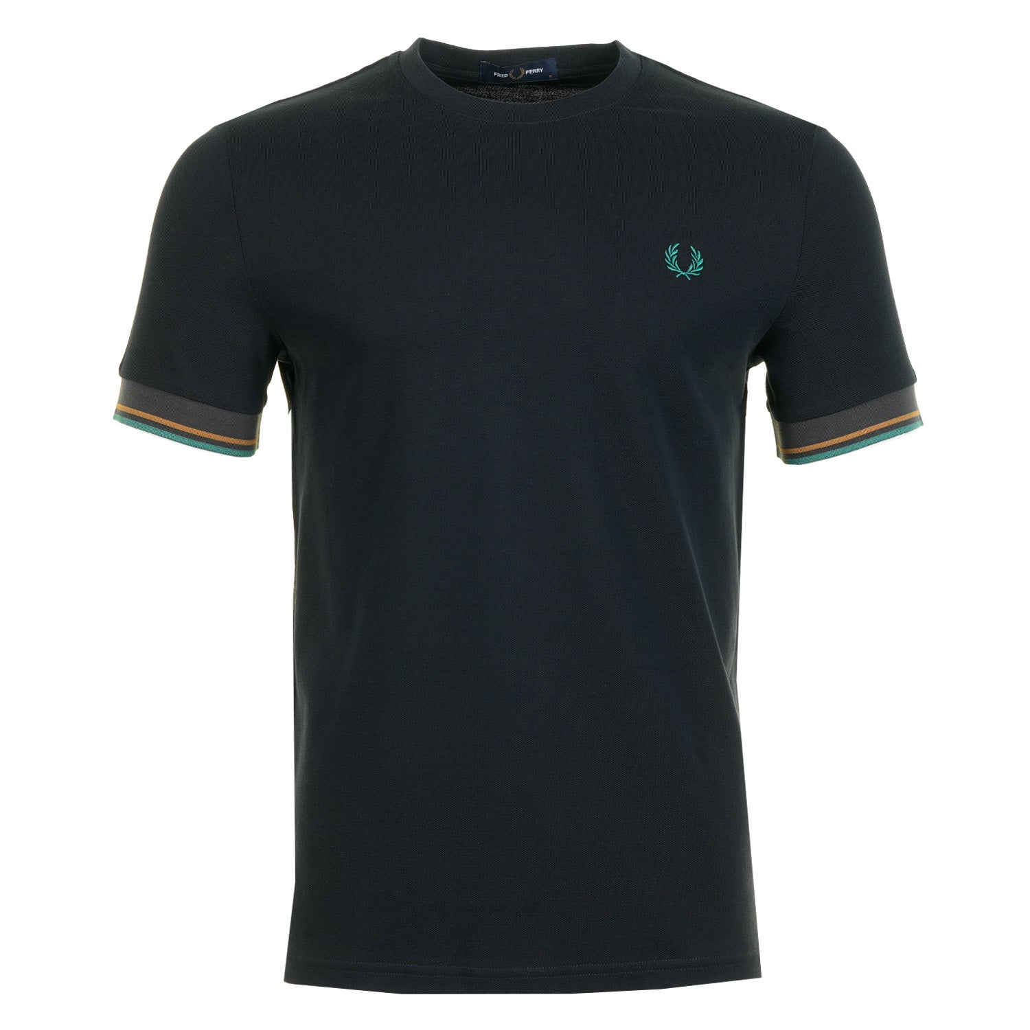 Twin Tipped Cuff Pique T Shirt Navy