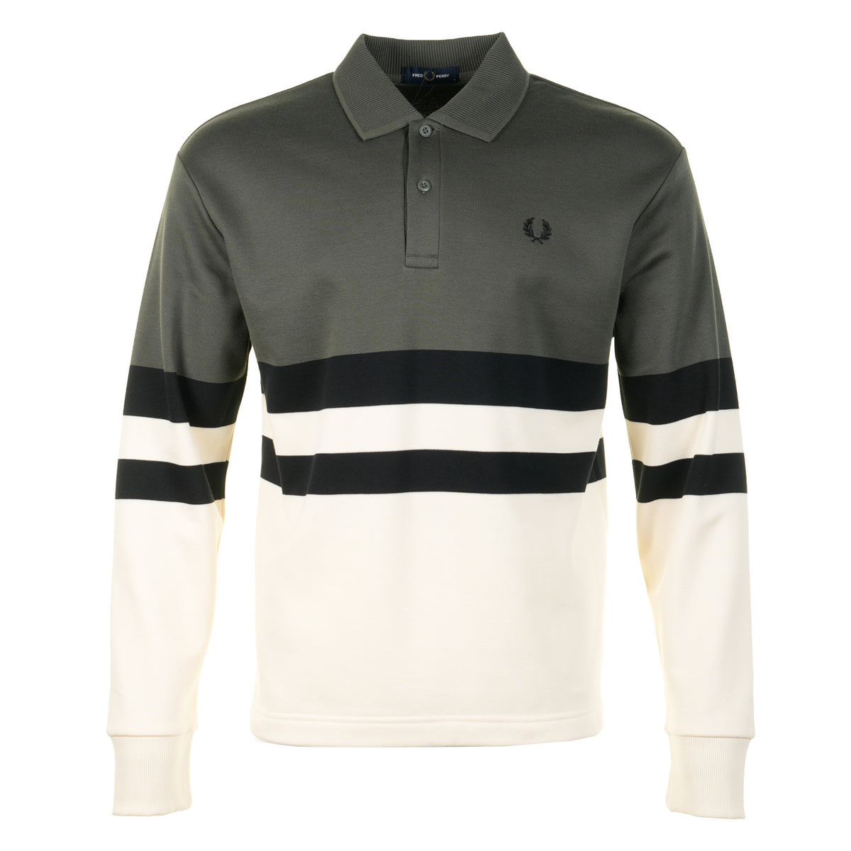 Colour Block Collared Sweatshirt Field Green