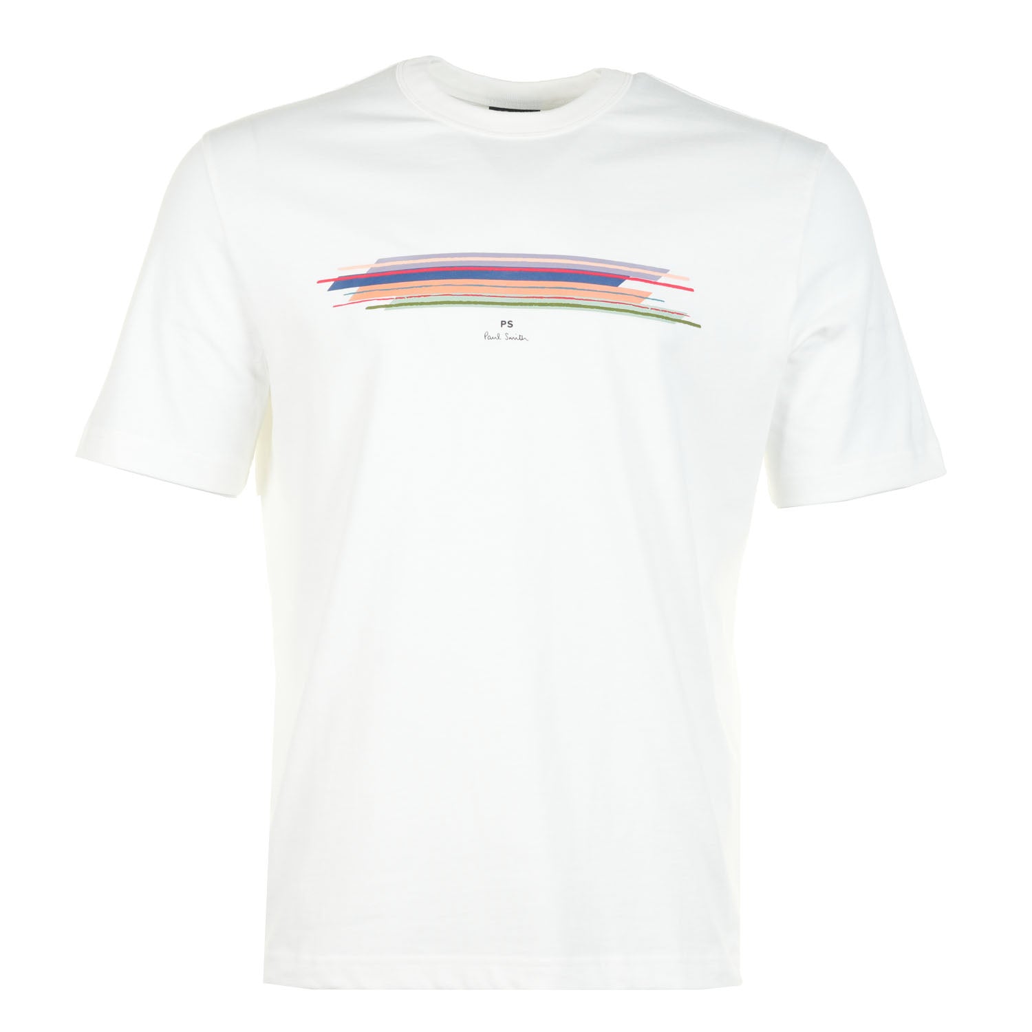 Casual Fit Stripe Short Sleeve T Shirt White
