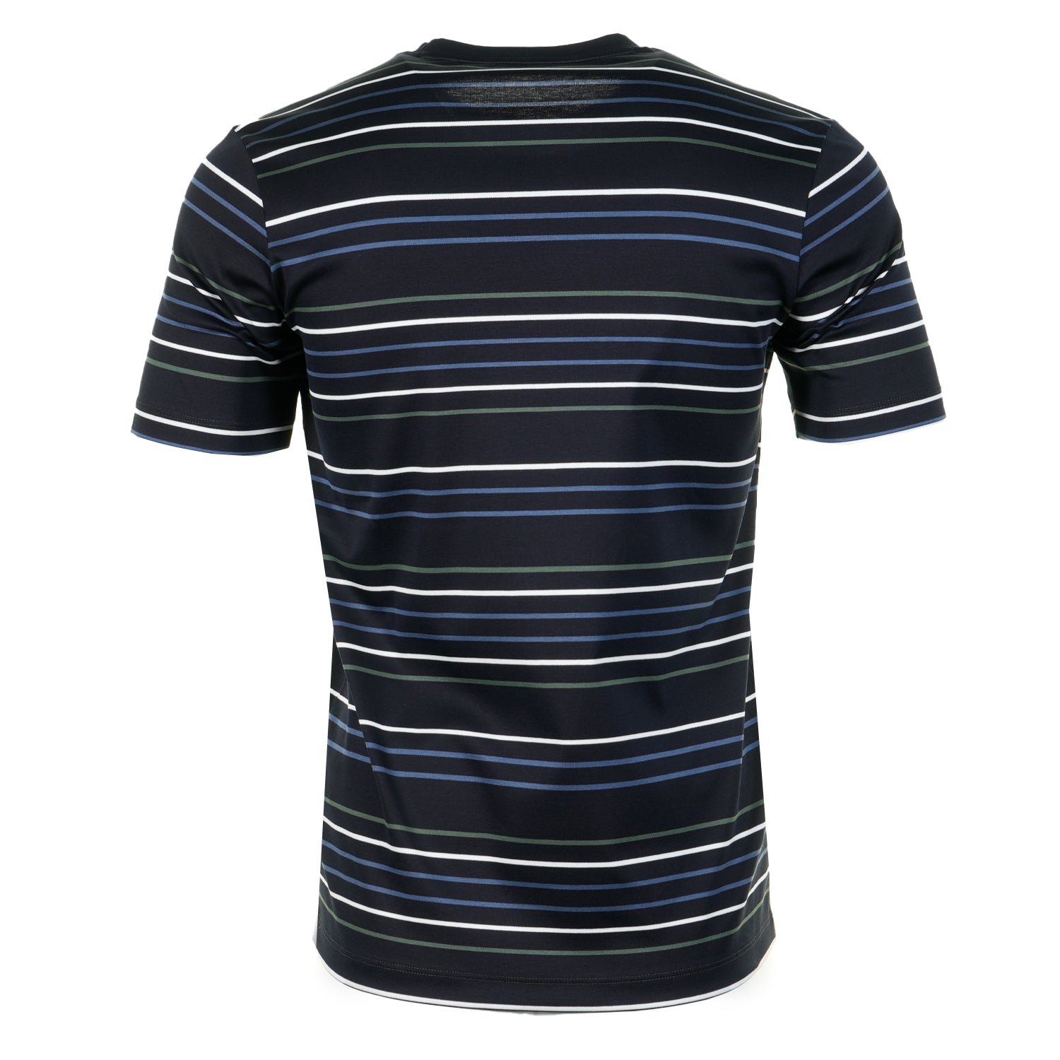 Short Sleeve Aqua Touch Cotton Striped T Shirt Navy