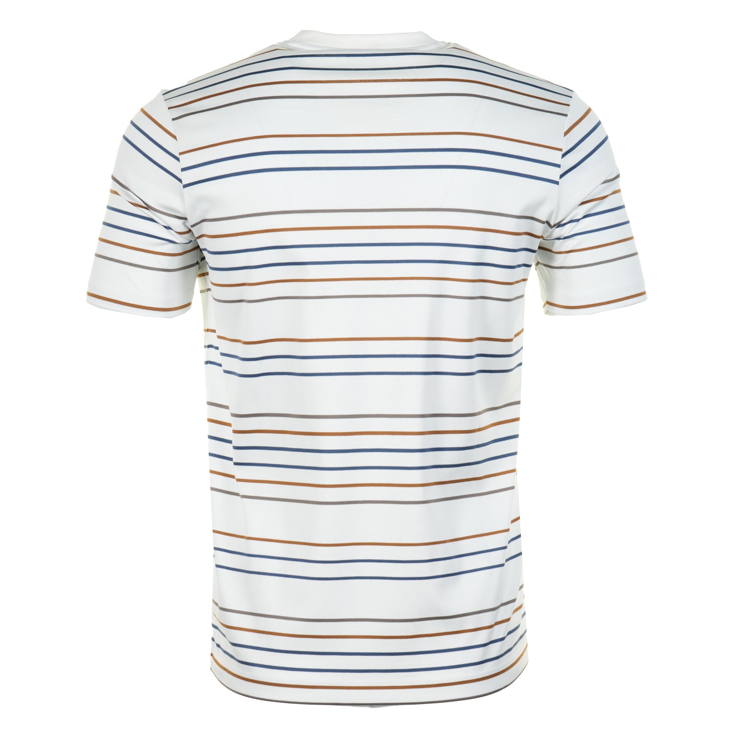 Short Sleeve Aqua Touch Cotton Striped T Shirt White