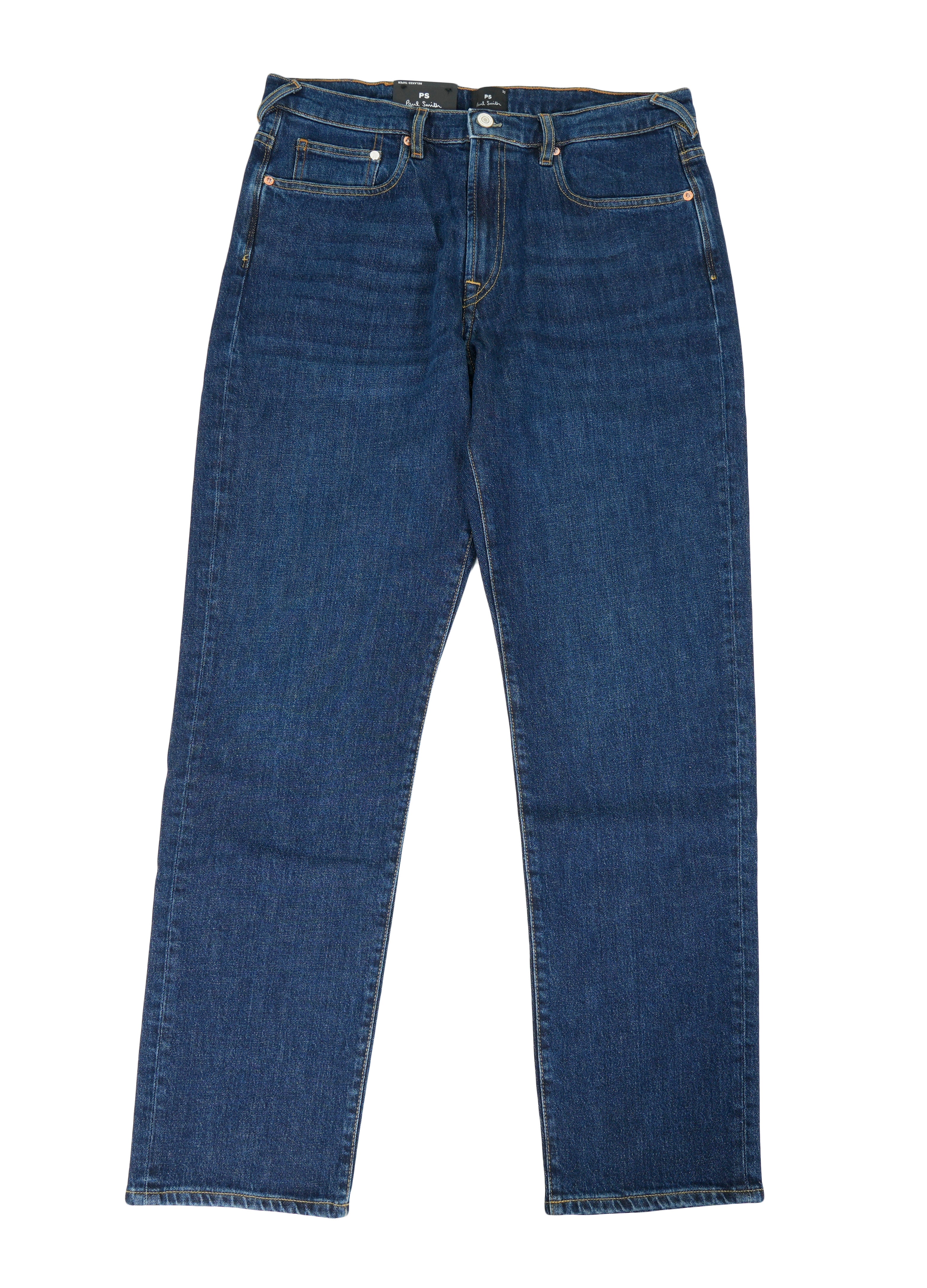 Relaxed Tapered Jeans Dark Blue