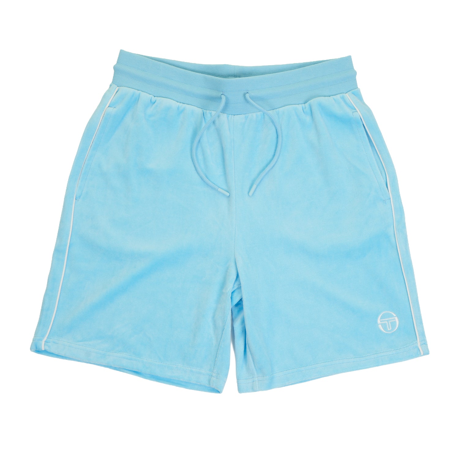 Tasso Velour Shorts Baltic Sea / White