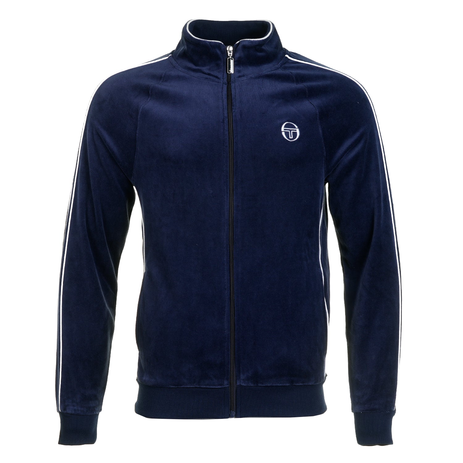 Tasso Velour Track Top Maritime Blue / White