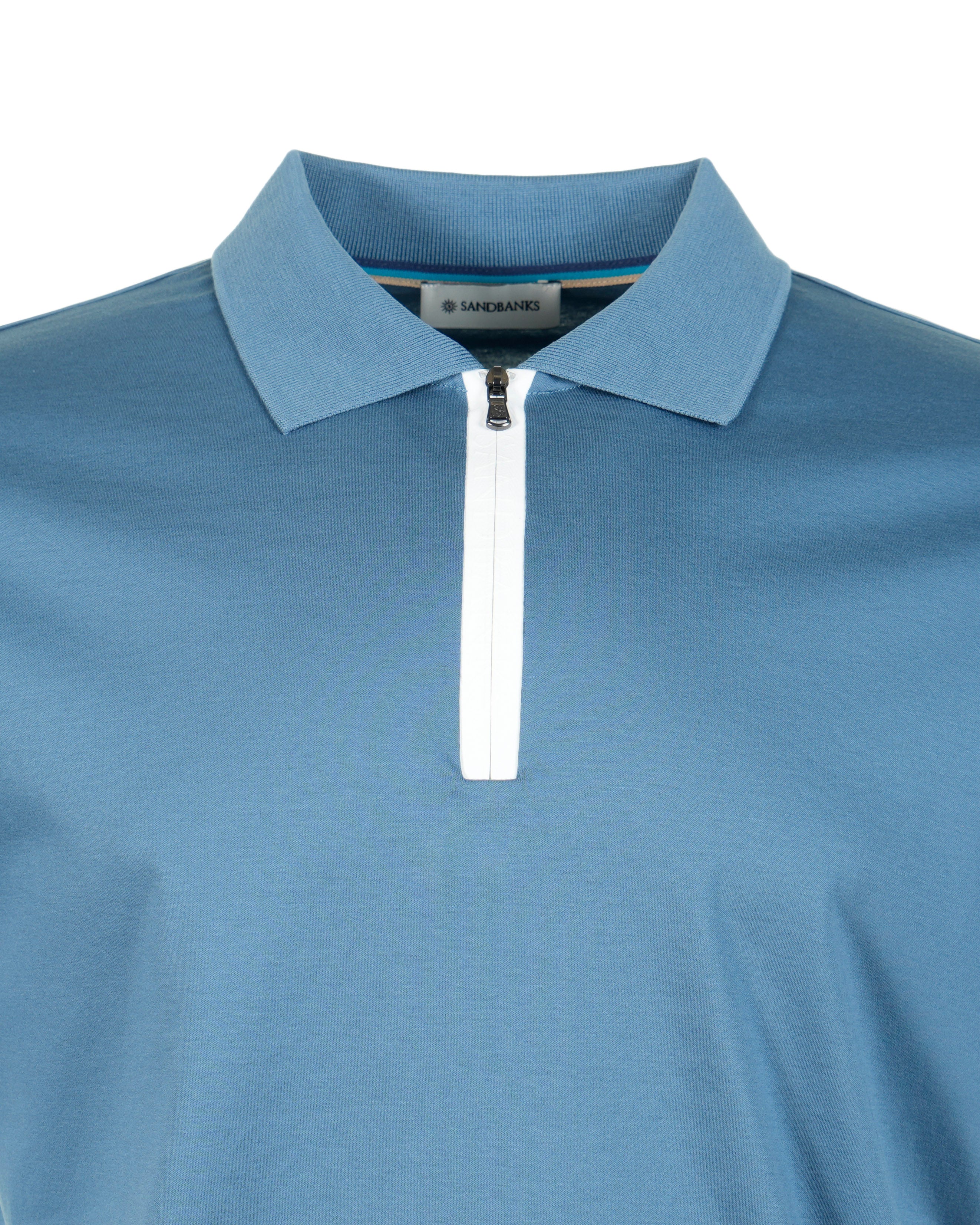 Short Sleeve Silicone Zip Polo Shirt Teal