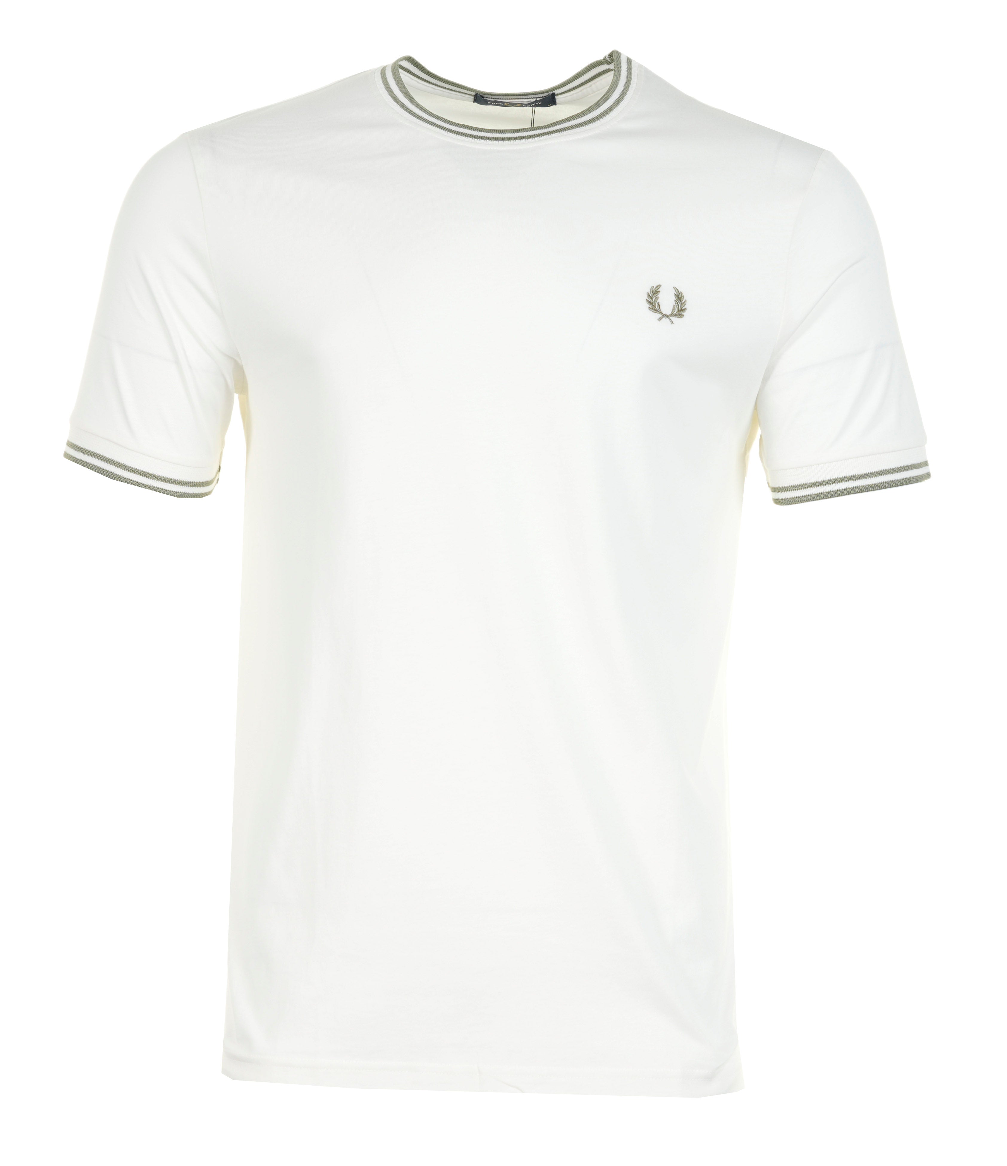 Twin Tipped T Shirt Light Ecru / Olive Mint