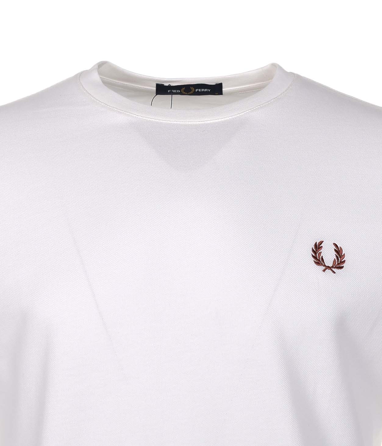 Striped Cuff Pique T Shirt Light Ecru