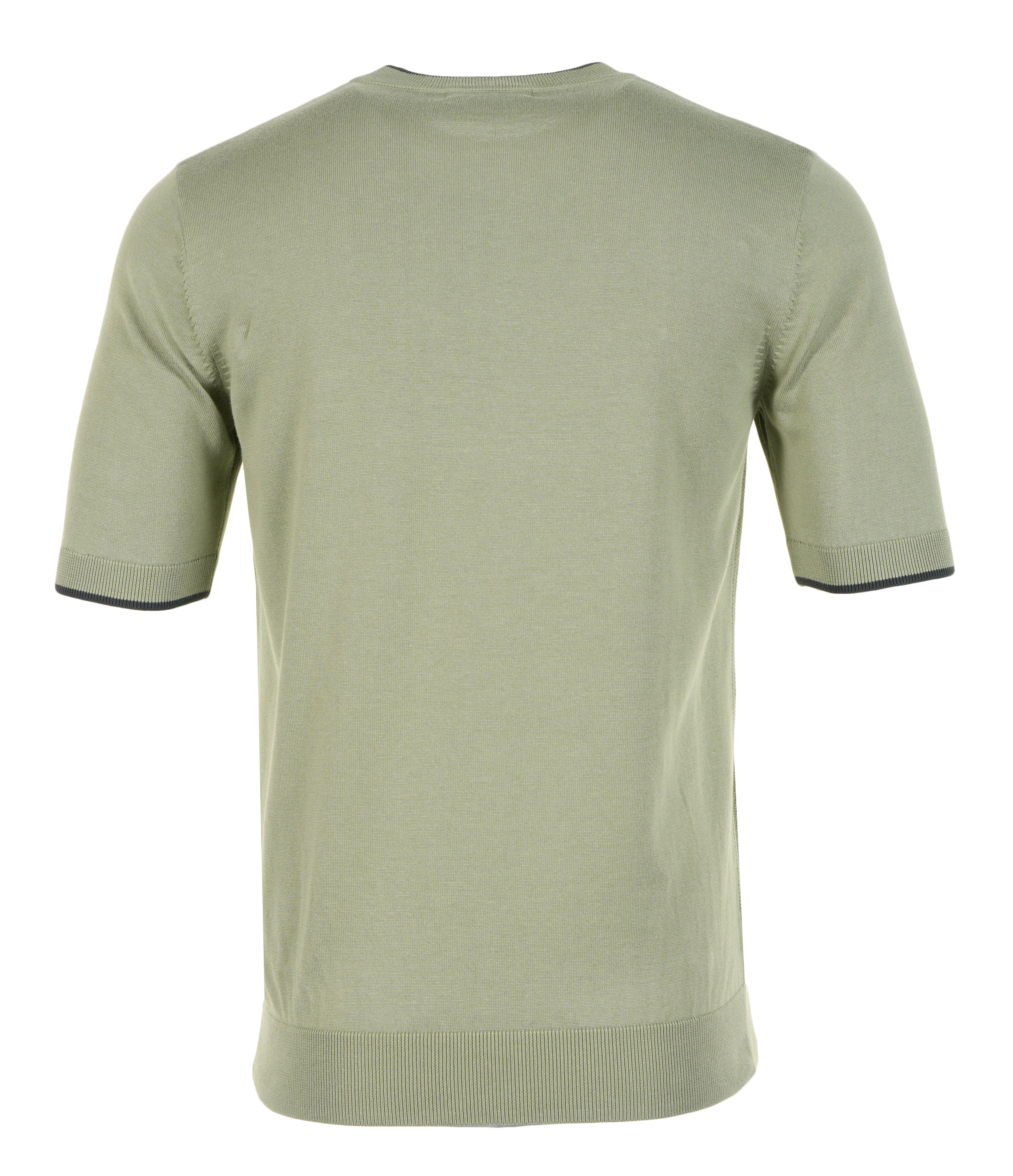 Texture Front Knitted T Shirt Olive Mint