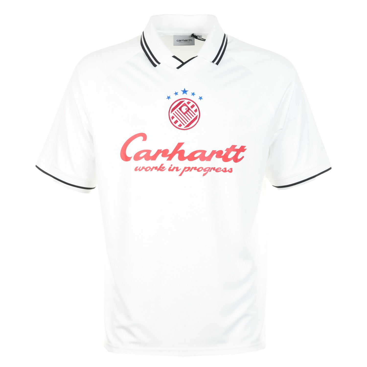 Terrace Football T Shirt Heart Train Jacquard White
