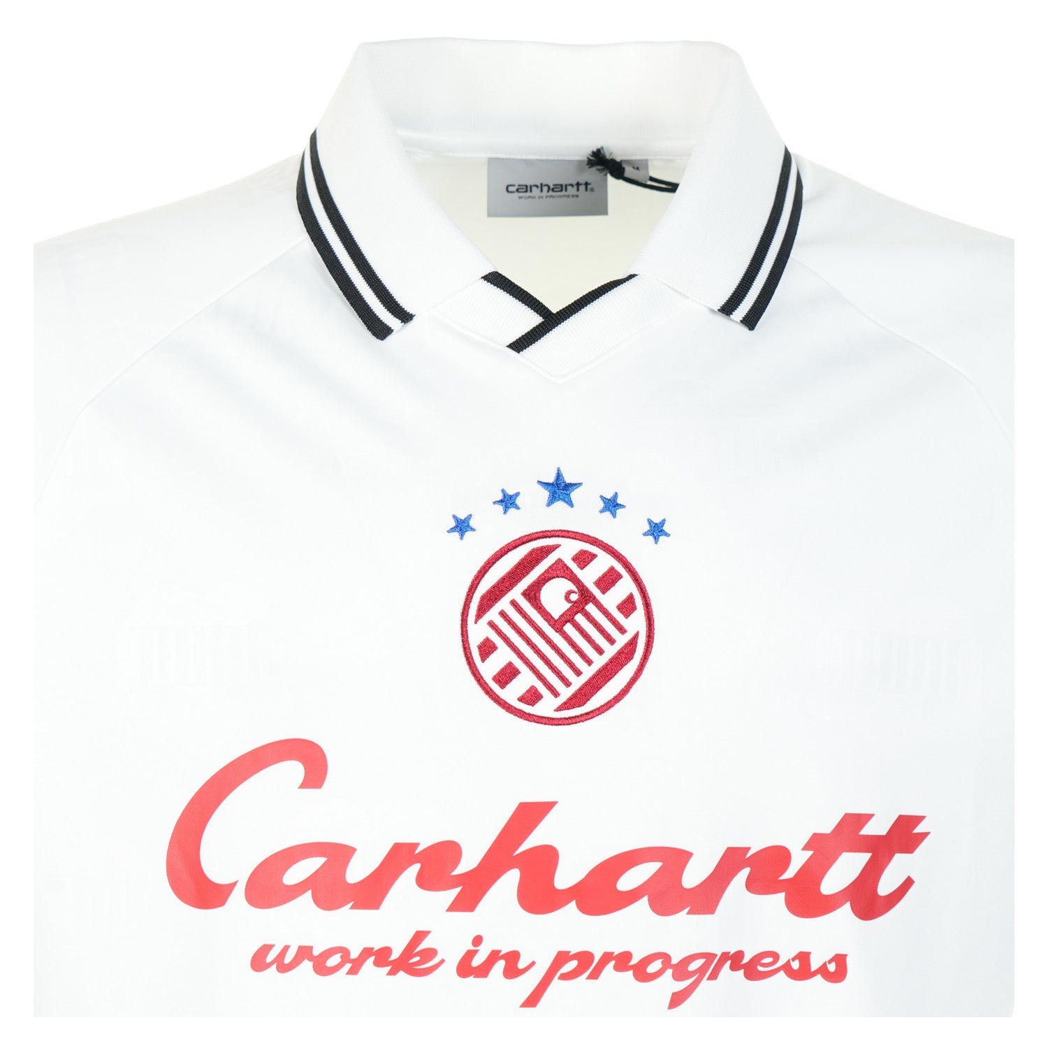 Terrace Football T Shirt Heart Train Jacquard White