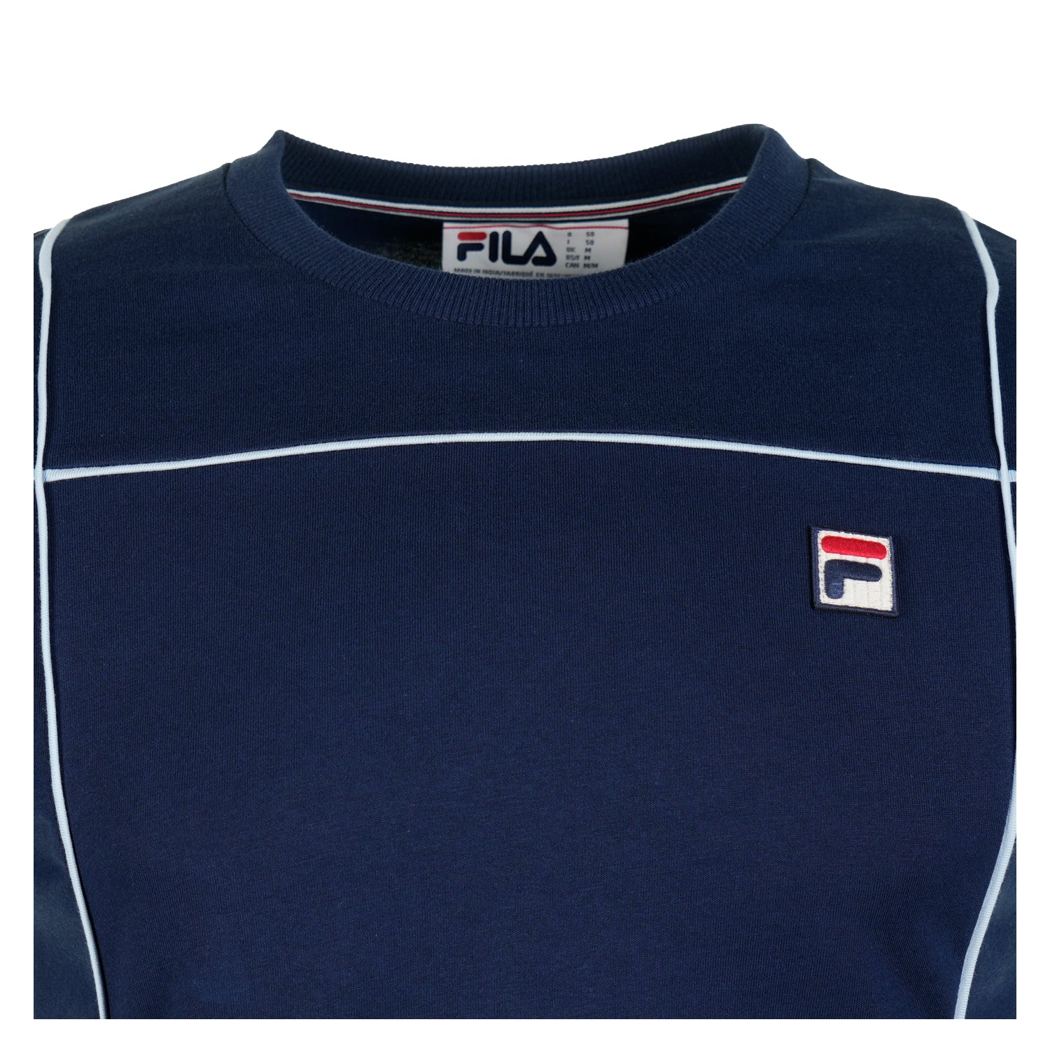 close up detail of collar on Fila Terri T Shirt Navy