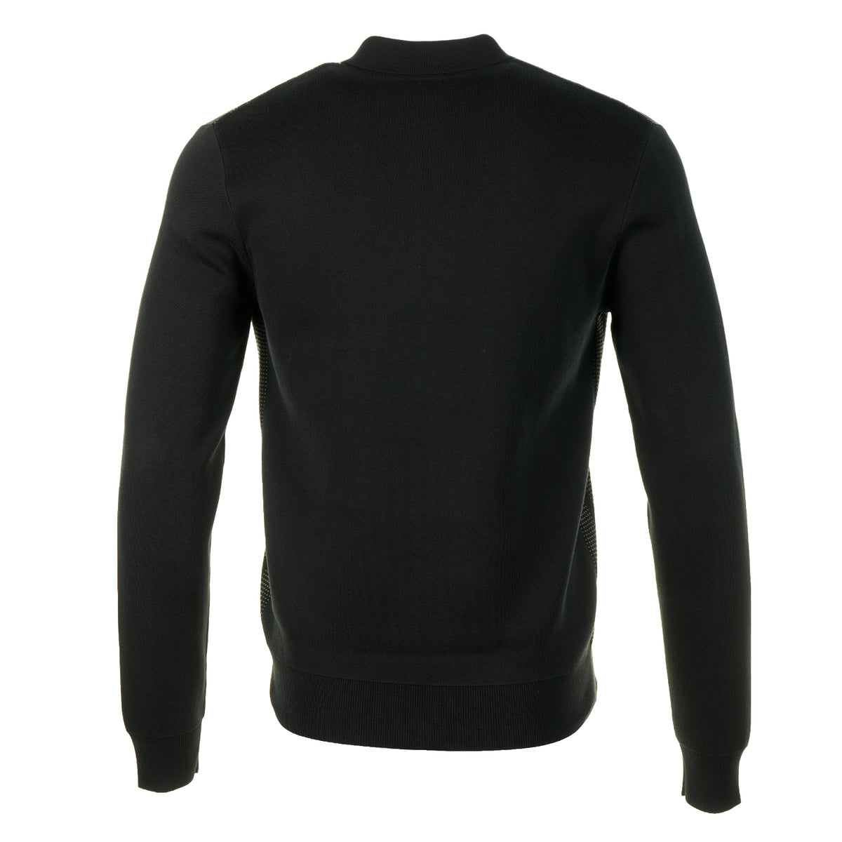 Textured Panel Zip Cardigan Black