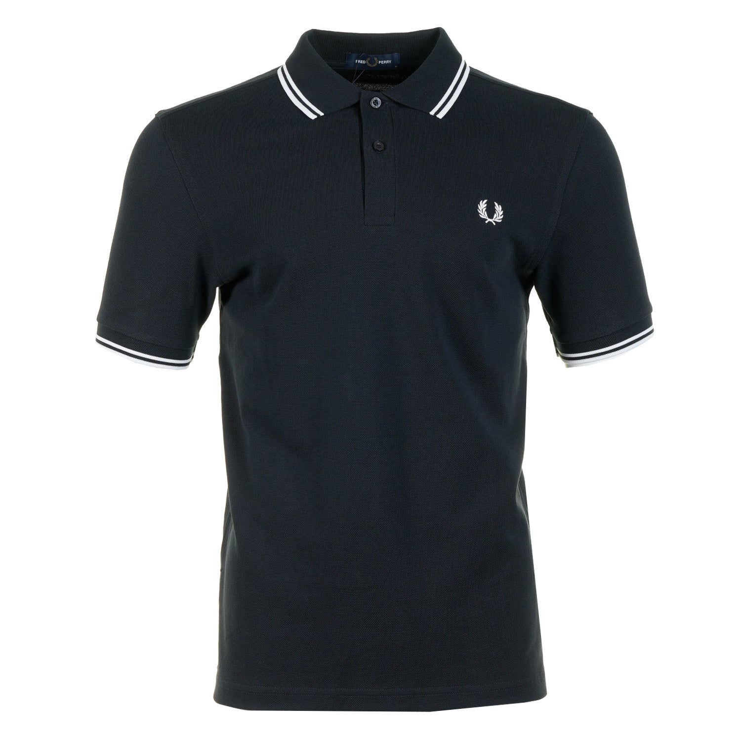 Short Sleeve Twin Tipped Polo Navy White