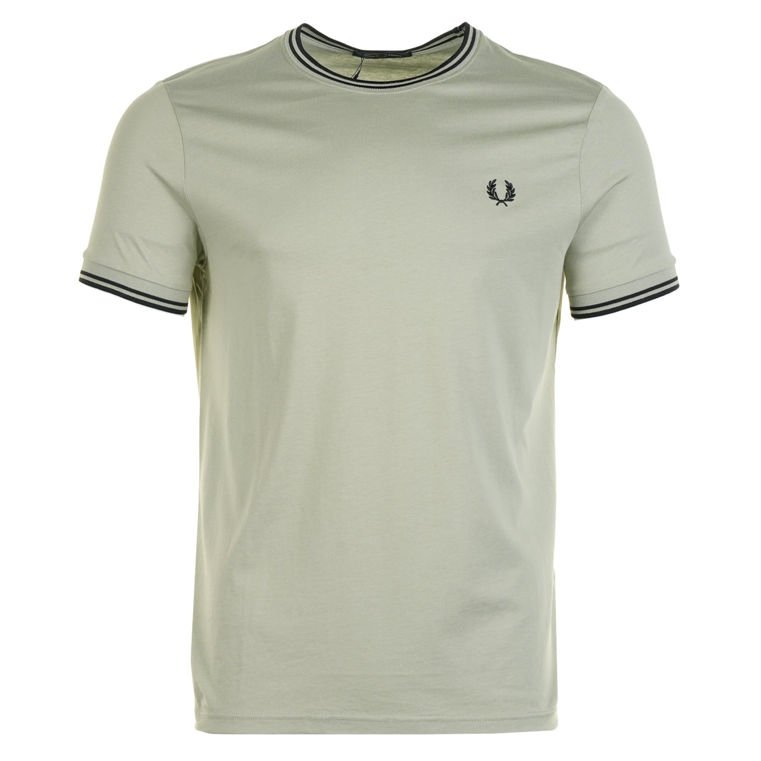 Fred Perry Twin Tipped T Shirt Seagrass / Black
