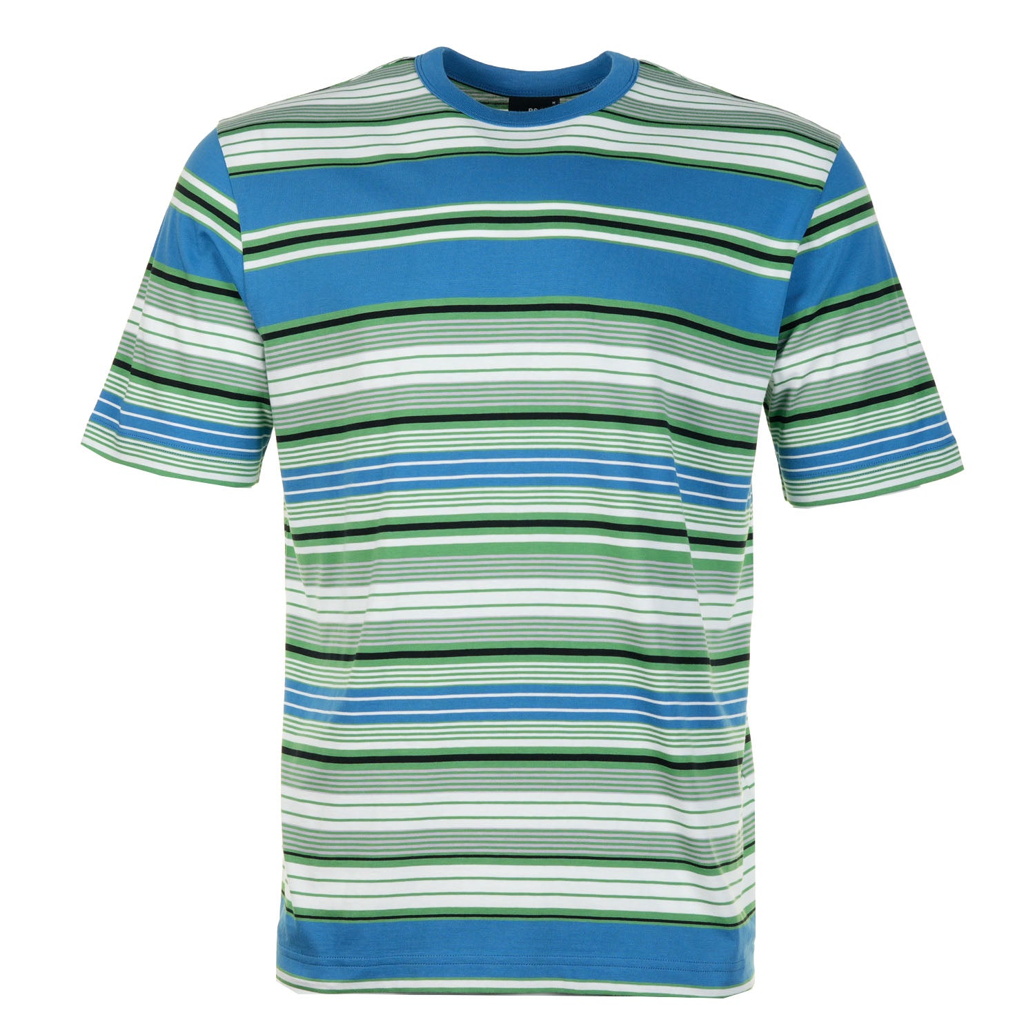 Casual Fit Stripe T Shirt Cobalt Blue / Green