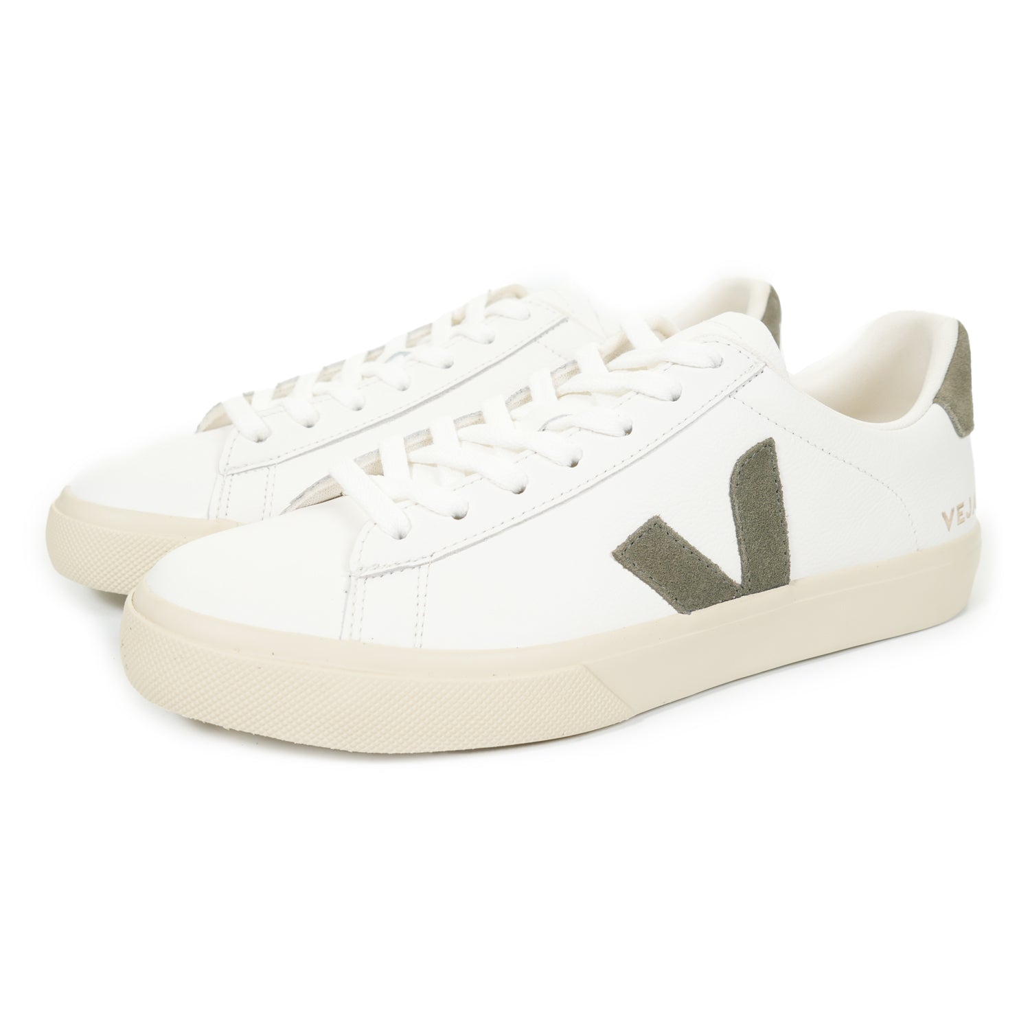 Campo Leather Trainers Extra White Khaki