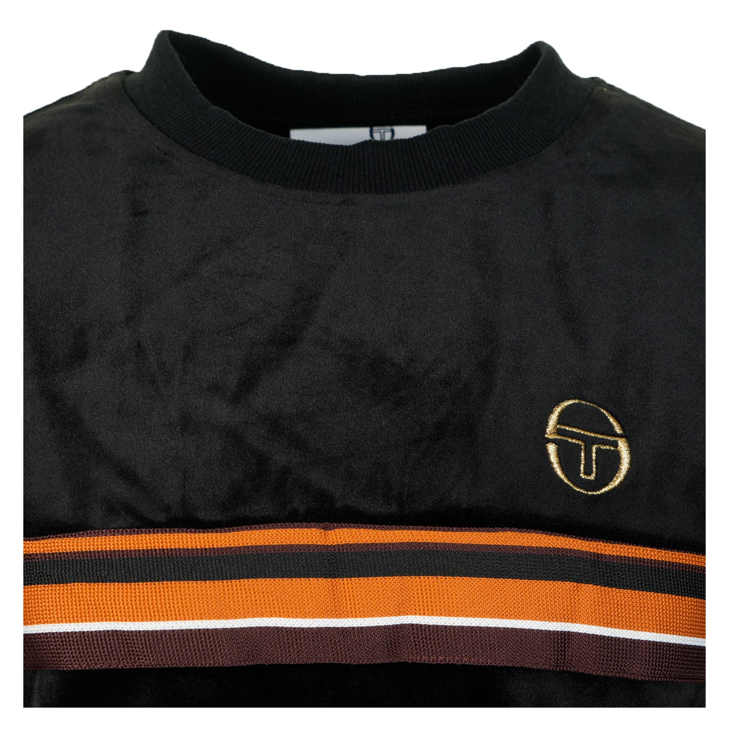Ayme Velour T Shirt Black Gold