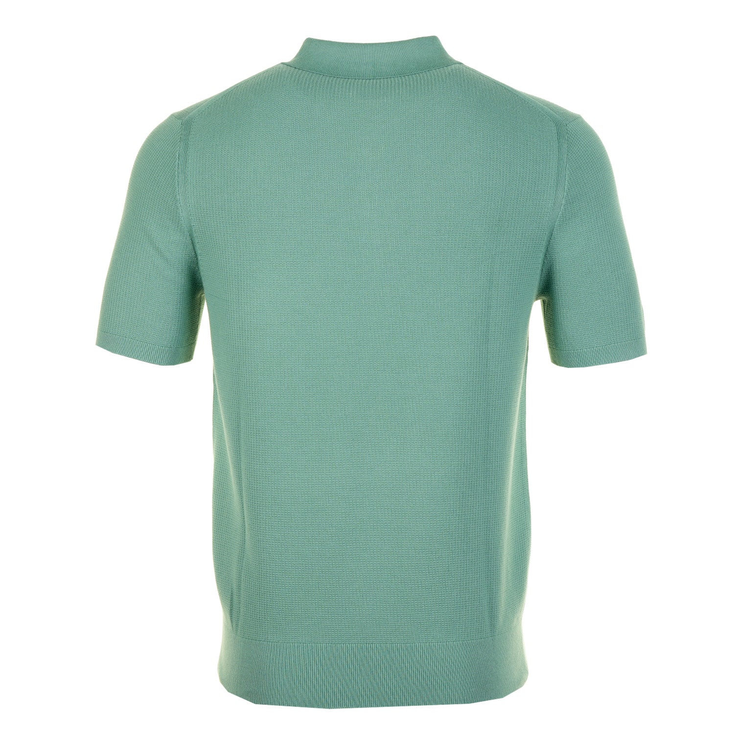 Short Sleeve Waffle Polo Shirt Green