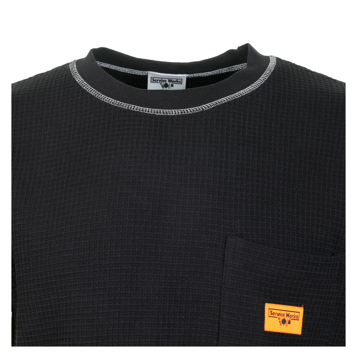 Waffle Contrast Thermal LS Tee Black / White