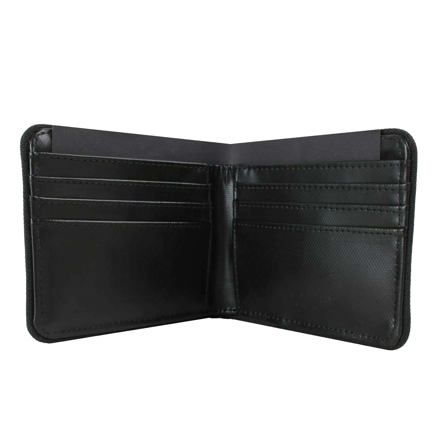 Tonal Coated Polyester Billfold Wallet Black