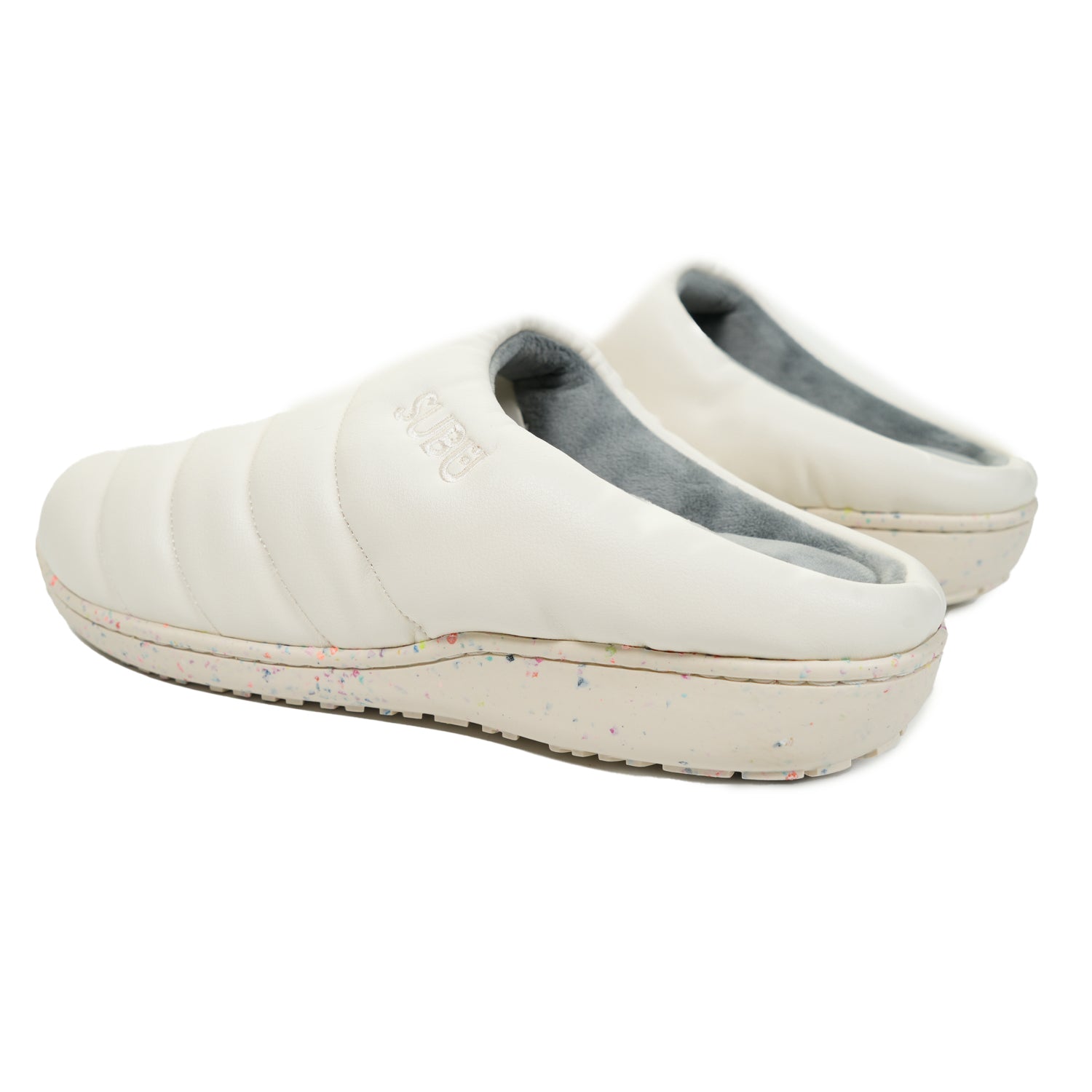 Subu Eco Leather Slippers White