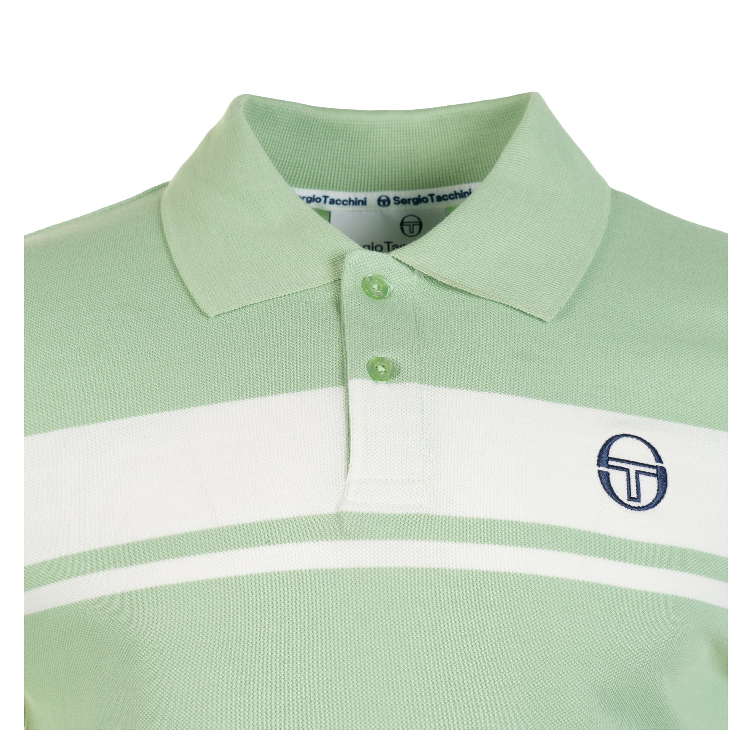 Young Line Polo Shirt Quiet Green / Gardenia