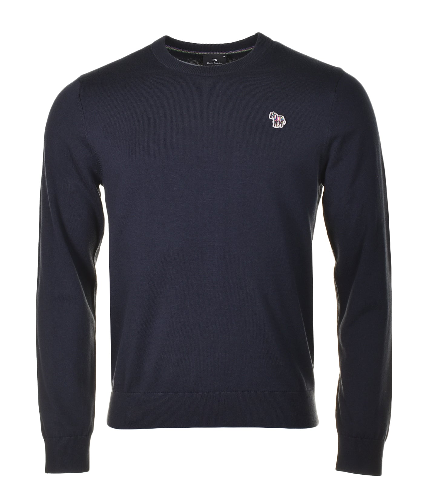 Knitted Zebra Crew Neck Sweater Very Dark Navy