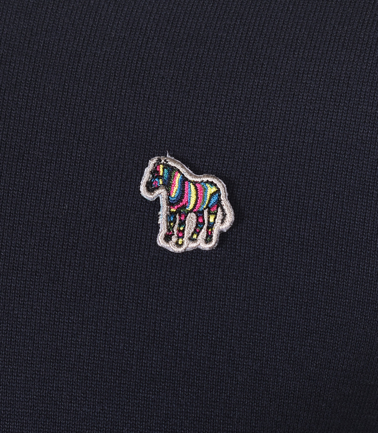 Knitted Zebra Crew Neck Sweater Very Dark Navy